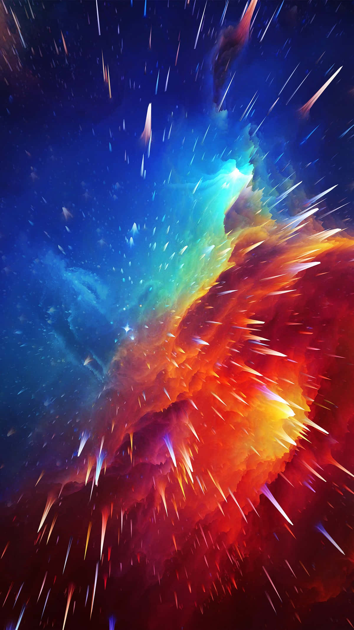 Nebula Wave, cosmic nebula, fiery orange, Full HD Phone Wallpaper