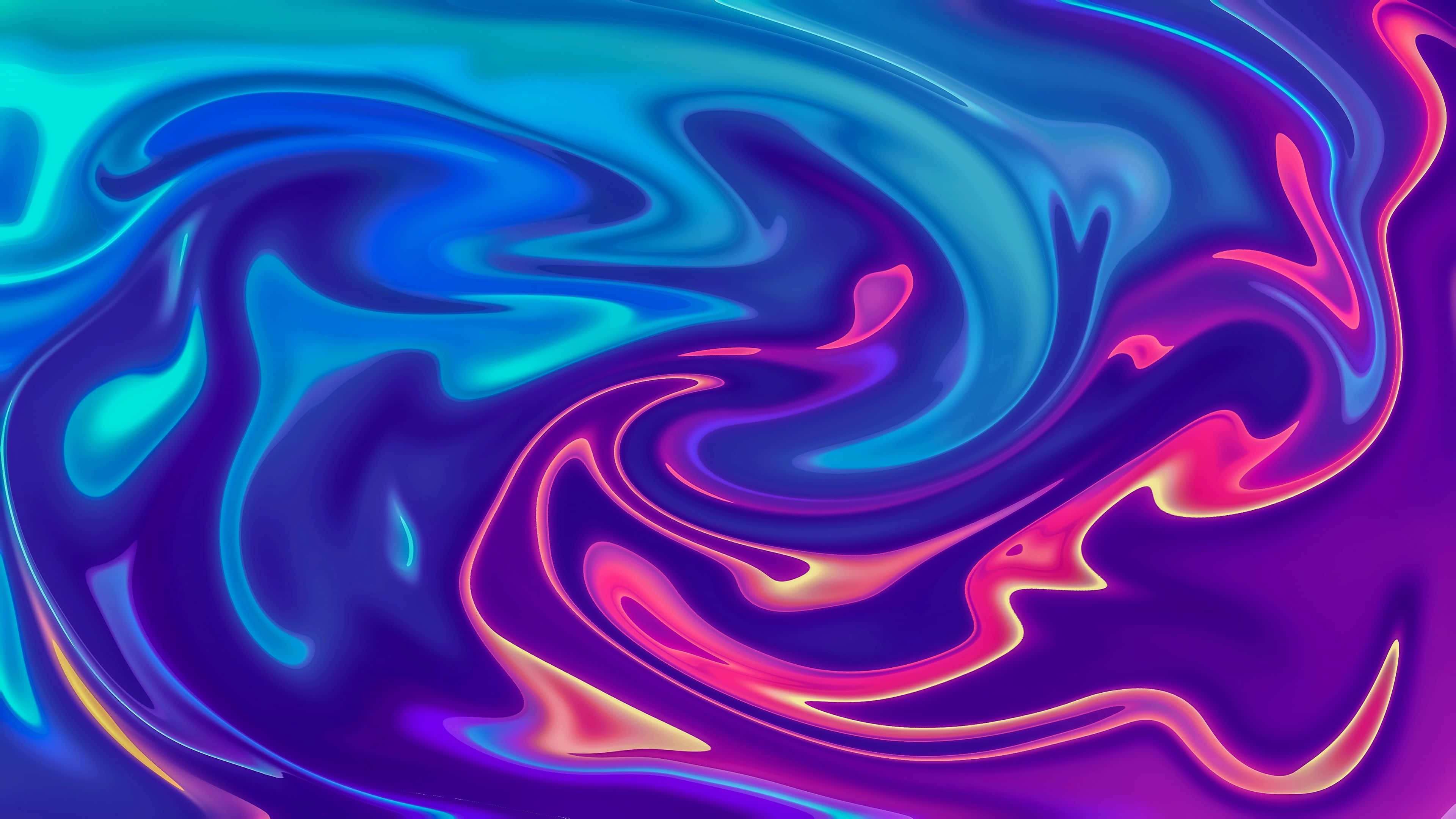 colorful abstract art, satin texture, blue, 4K Desktop Wallpaper