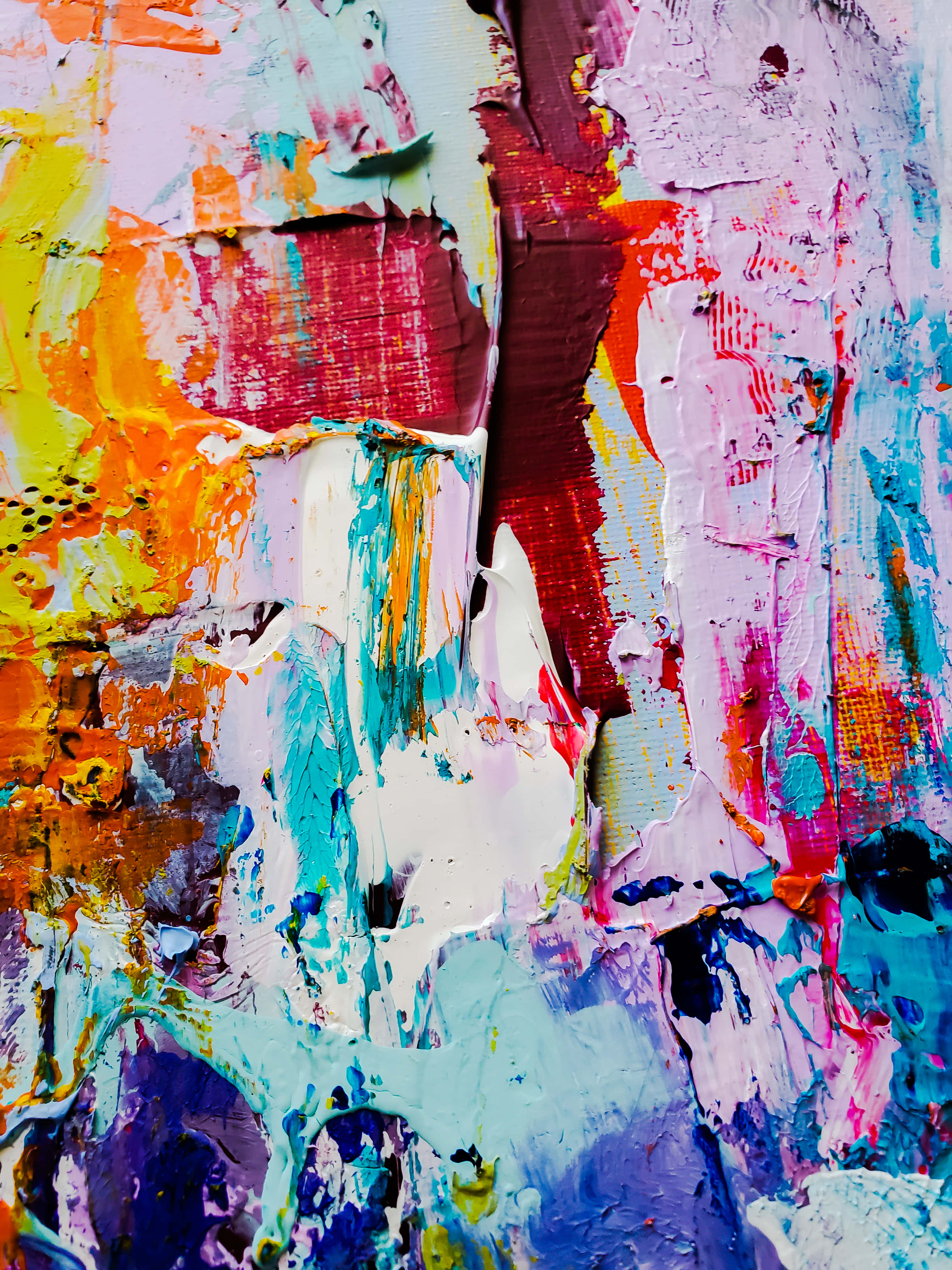 colorful abstract art, red, orange, 4K Phone Wallpaper