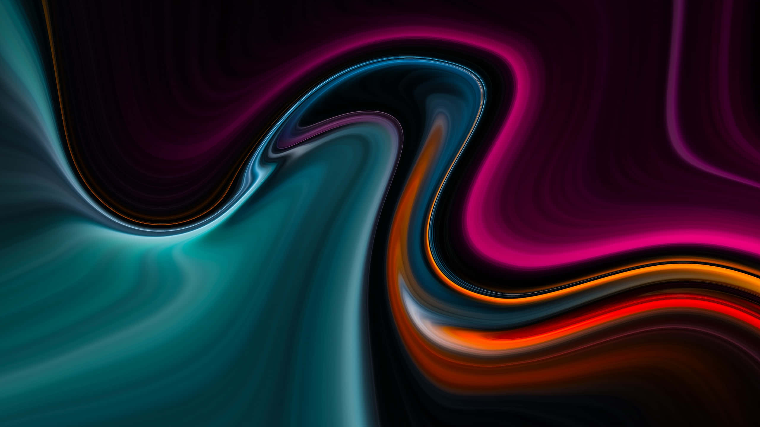 teal, magenta, orange, 2K Desktop Wallpaper