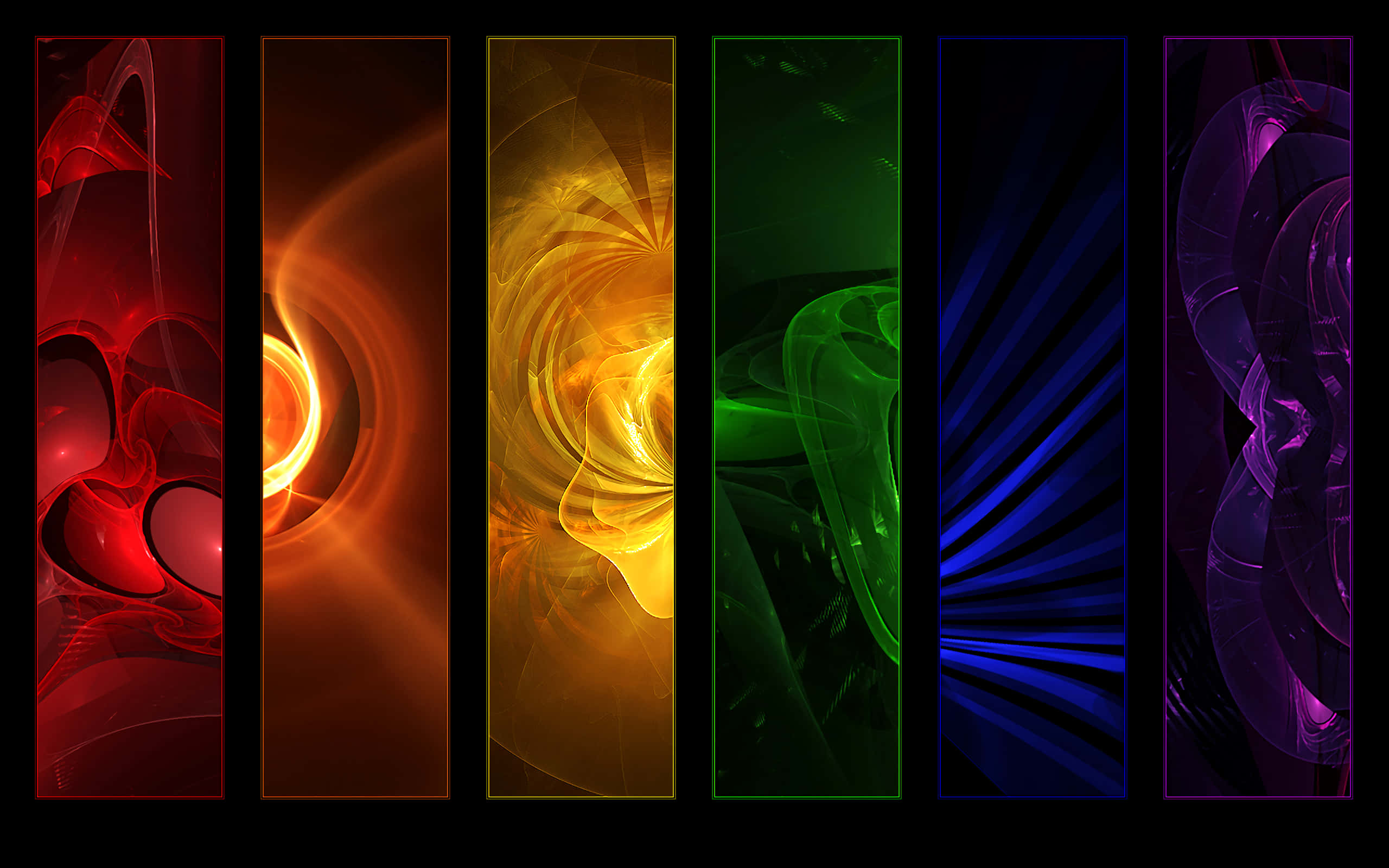 Rainbow Aesthetic, glowing fractal art, red orange yellow green blue and purple swirls, 2K Desktop Wallpaper