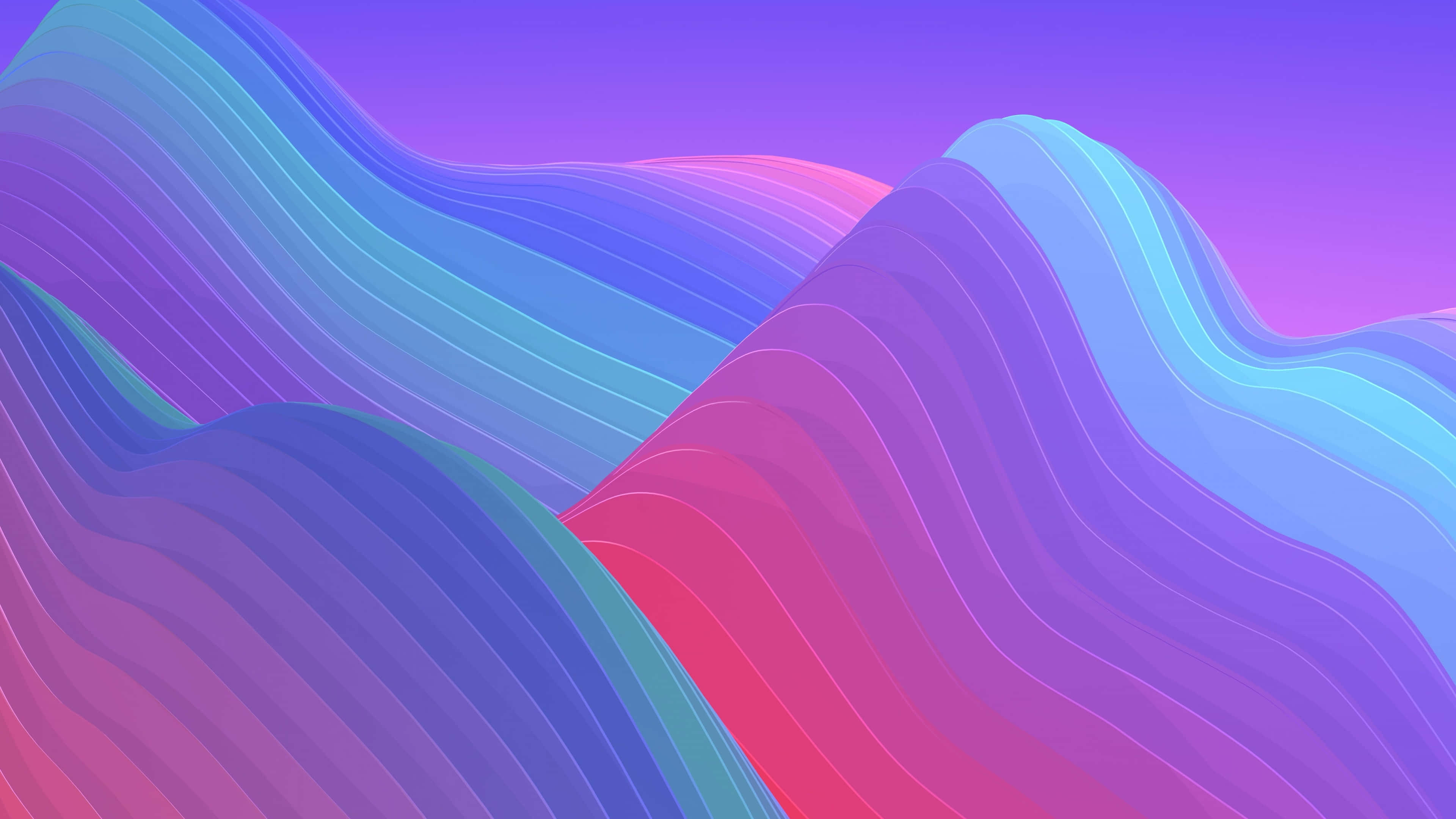 Colorful Abstract Art, gradient blues, pinks, 4K Desktop Wallpaper