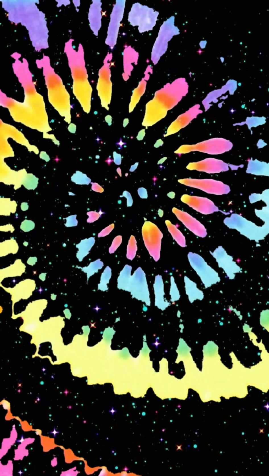 Tie Dye, black background, starry, HD Phone Wallpaper