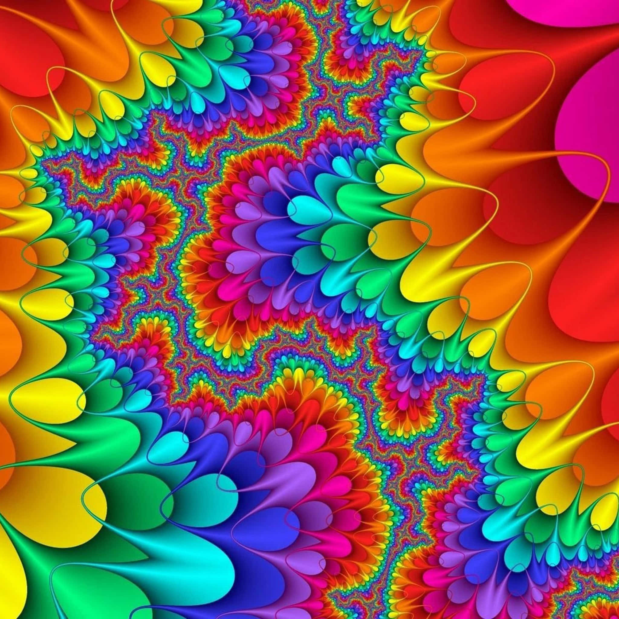 colorful abstract art, vibrant fractal patterns, kaleidoscope of rainbow hues, Full HD Desktop Wallpaper