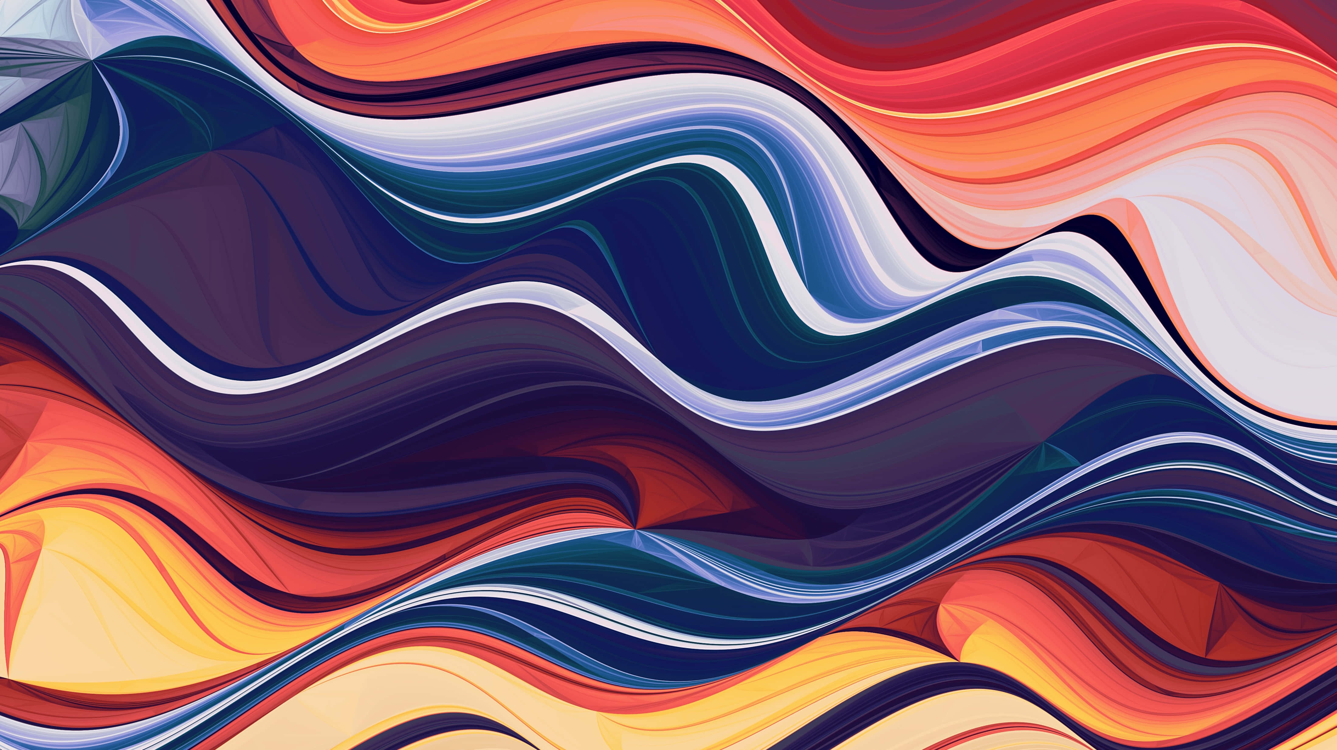 colorful abstract art, orange, blue, 4K Desktop Wallpaper