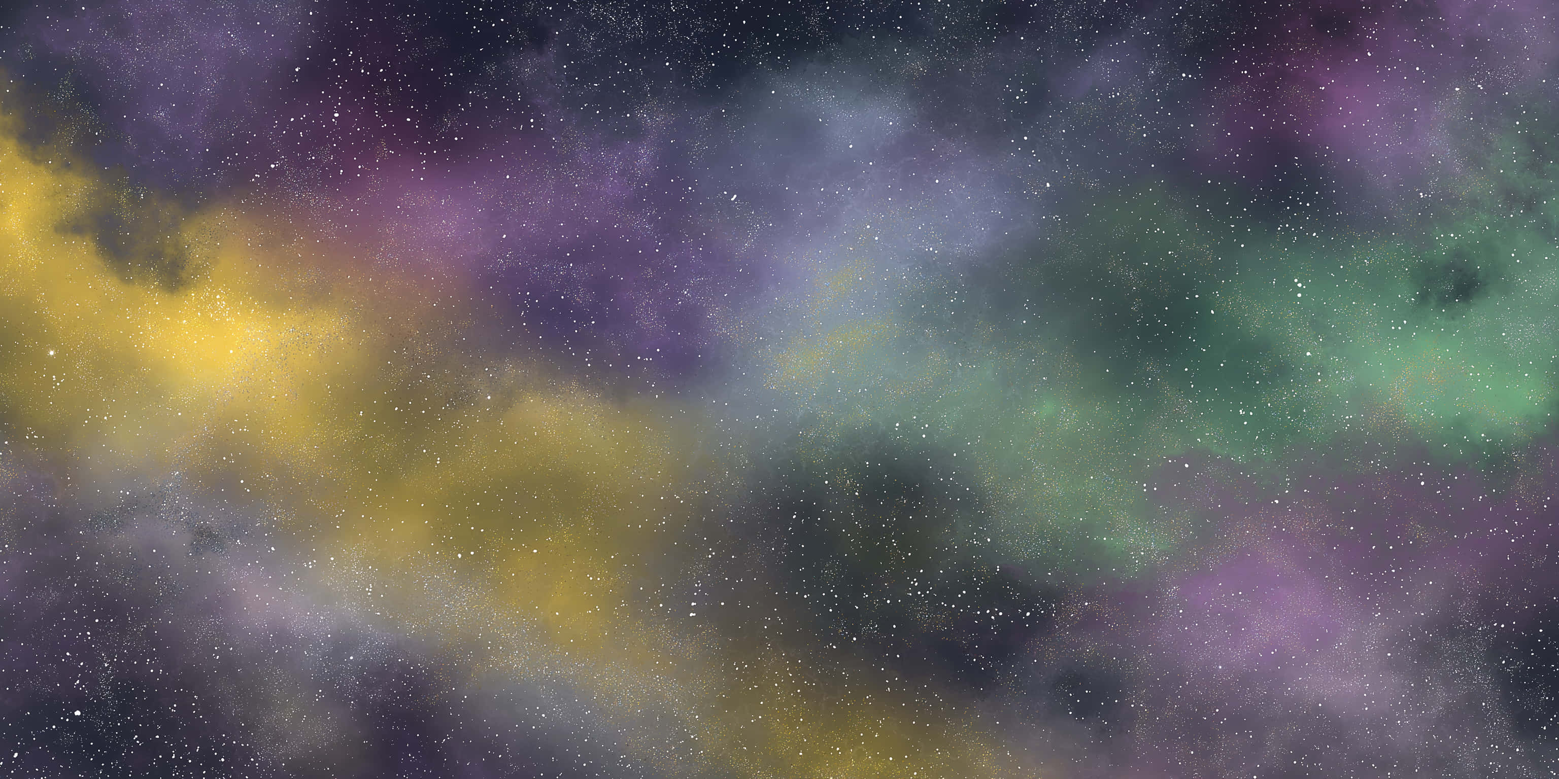 cosmic dust nebula, purple, yellow, 2K Desktop Wallpaper