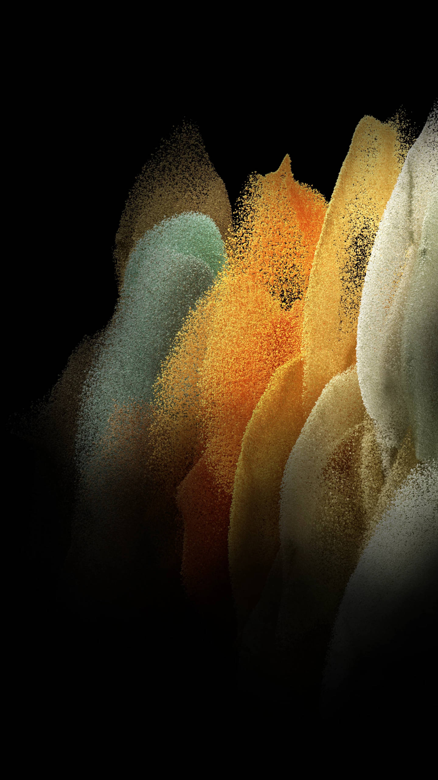 Colorful Amoled, vibrant colored powder, black background, 2K Phone Wallpaper