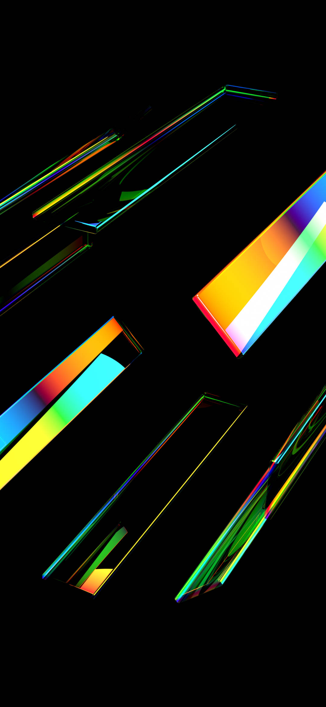 Colorful Amoled, black background, colorful lines, Full HD Phone Wallpaper