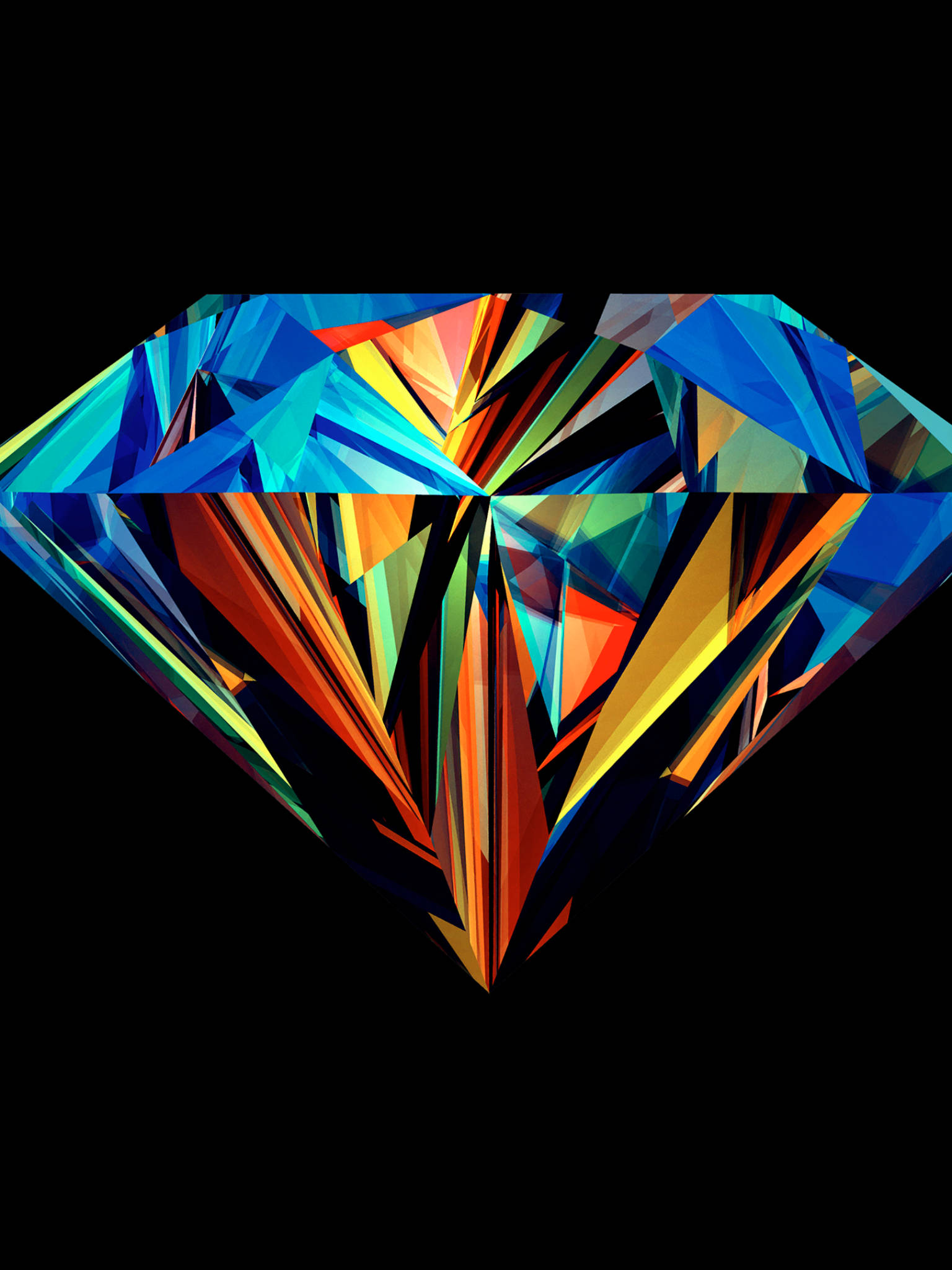 Colorful Amoled, diamond, rainbow facets, Full HD Phone Wallpaper