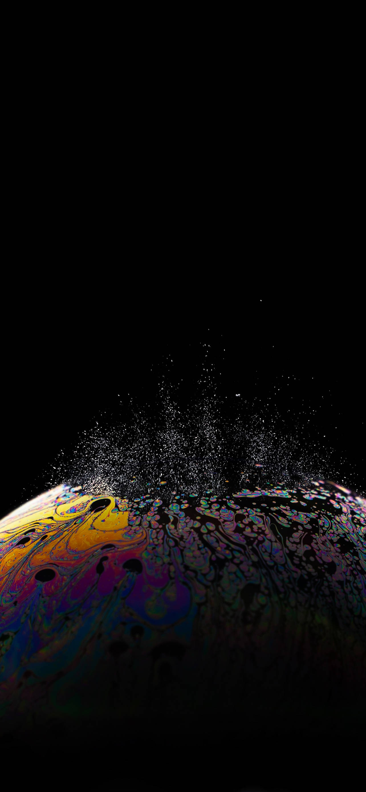 Colorful Amoled, iridescent soap bubble, black void, 2K Phone Wallpaper
