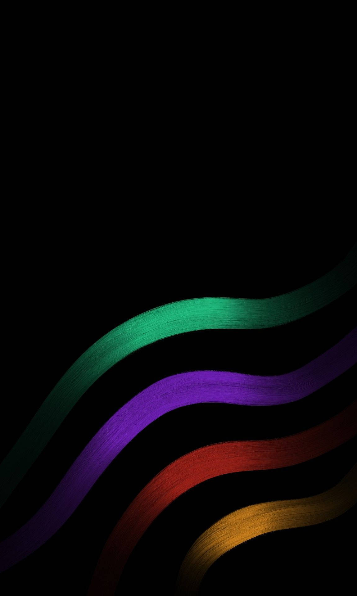AMOLED display, black background, vibrant colored brush strokes, Full HD Phone Wallpaper