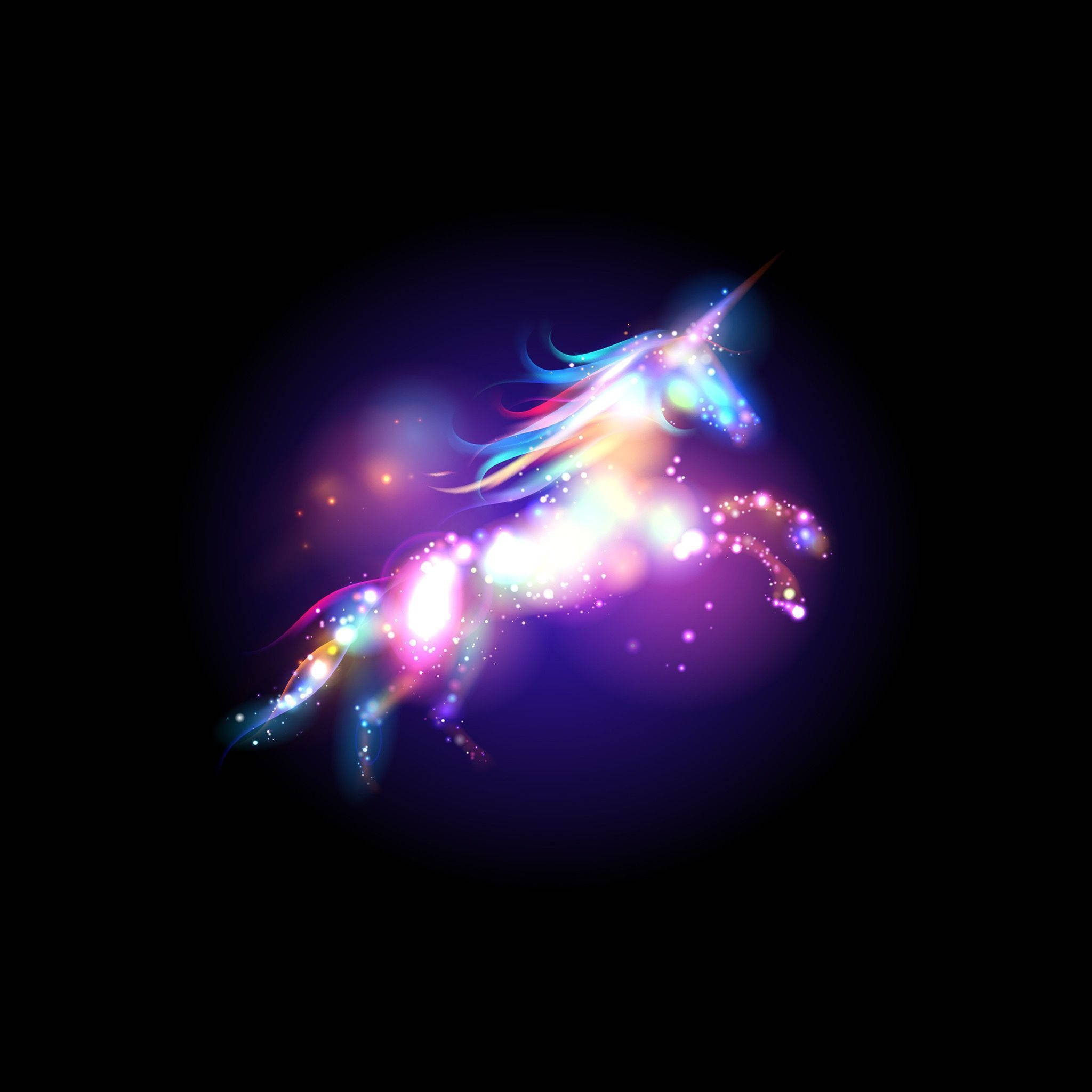 Colorful Unicorn, girly galaxy, glowing cosmic unicorn, Full HD Desktop Wallpaper