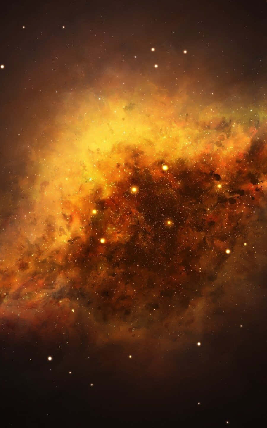 yellow galaxy, 900 x 1440 wallpaper, cosmic nebula, HD Phone Wallpaper