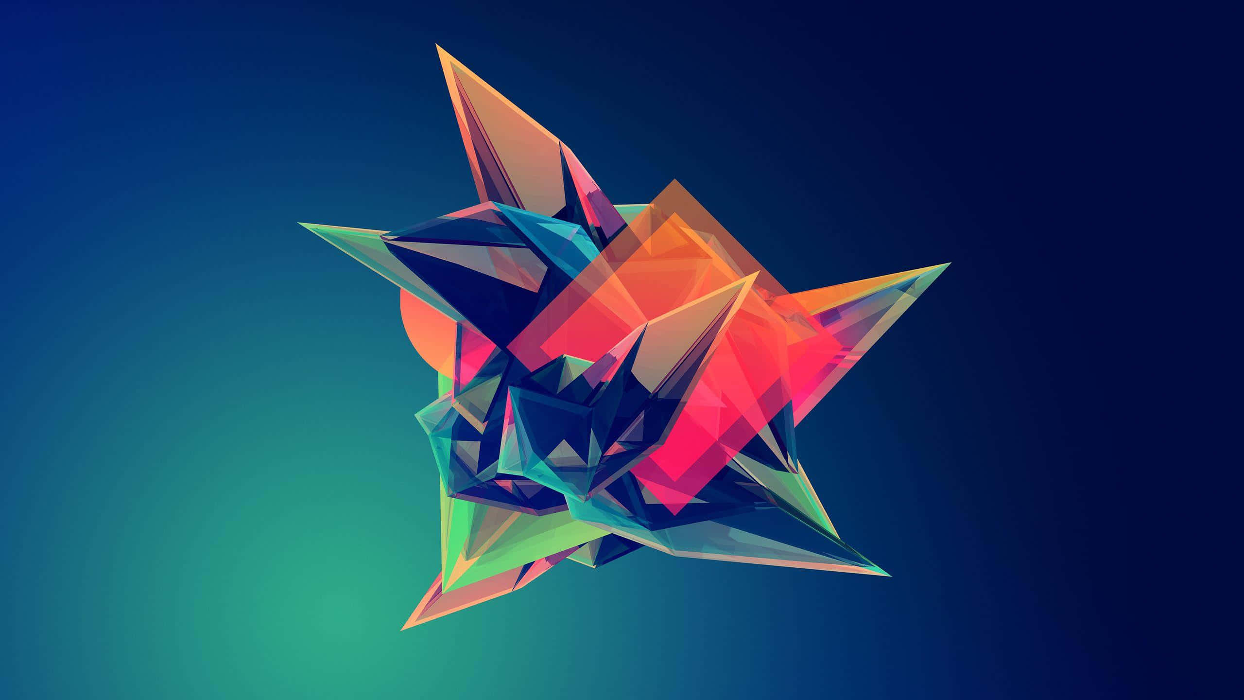 Colorful Gaming, geometric starburst, sharp facets, 2K Desktop Wallpaper