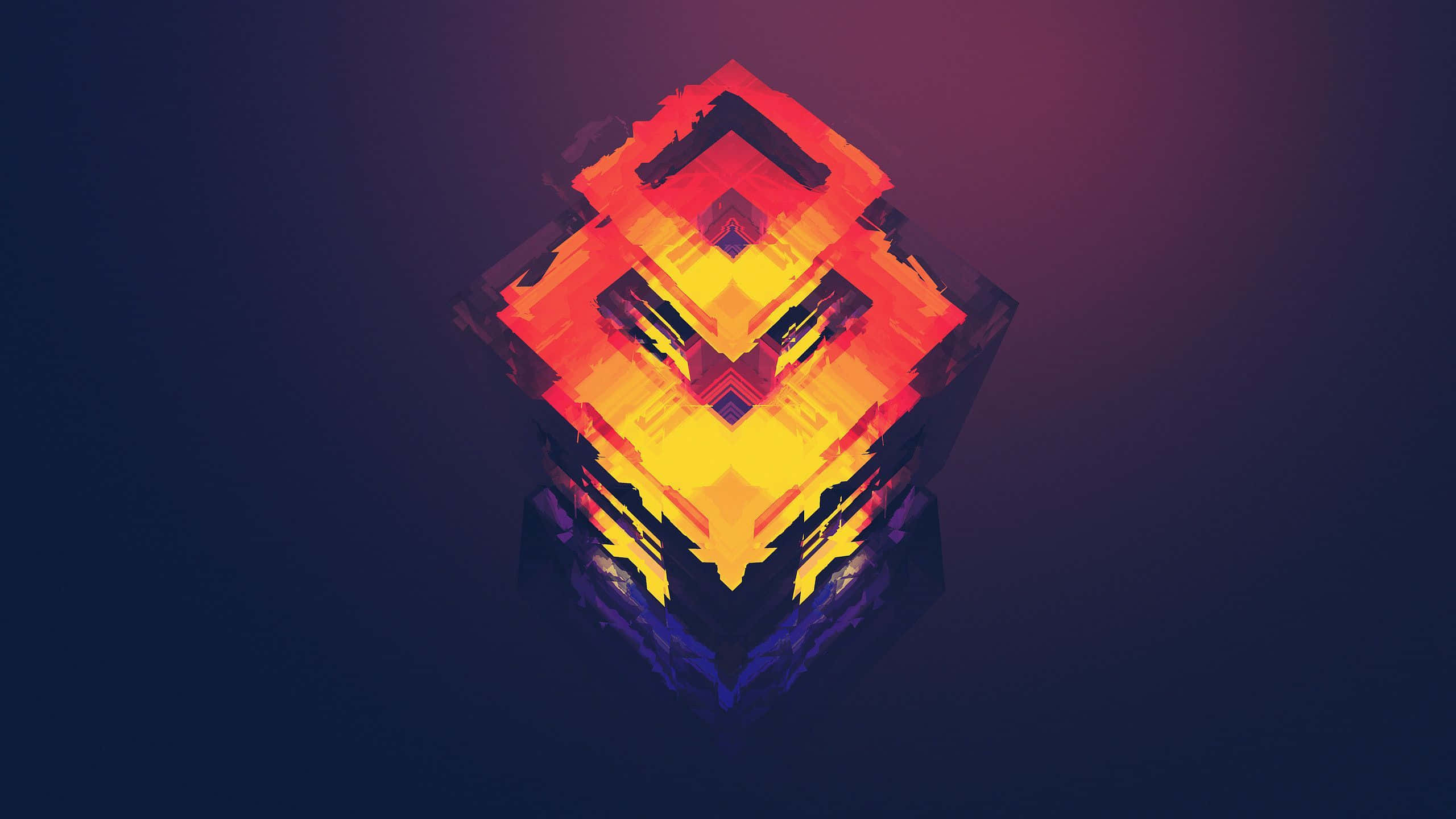 Colorful Gaming, geometric diamond, fiery orange, 2K Desktop Wallpaper