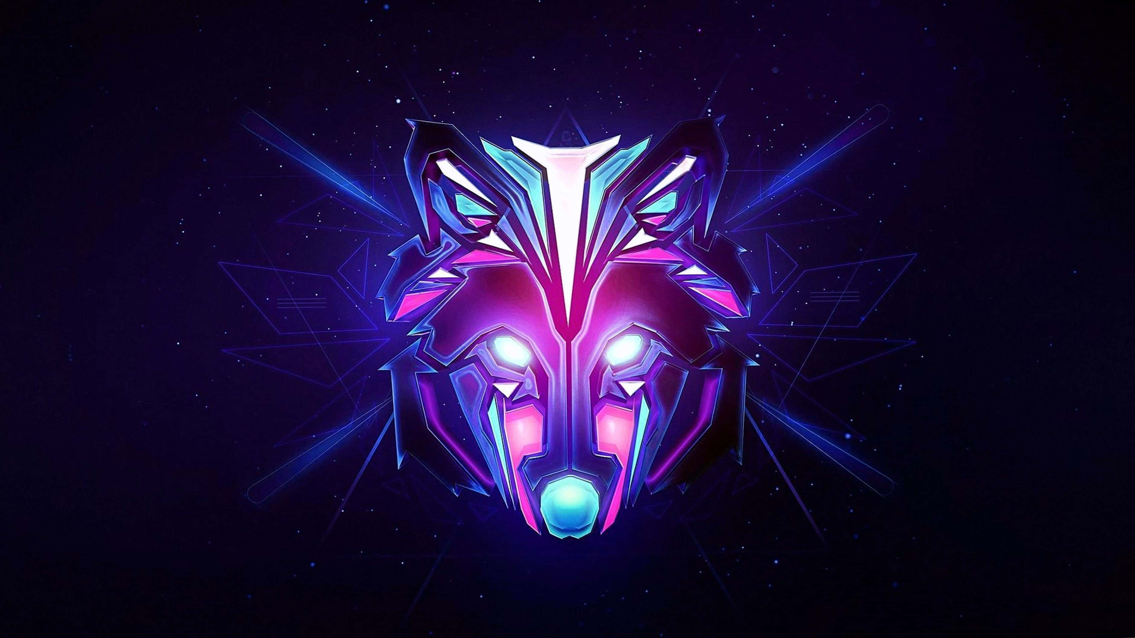 neon purple, neon blue, glowing, 2K Desktop Wallpaper