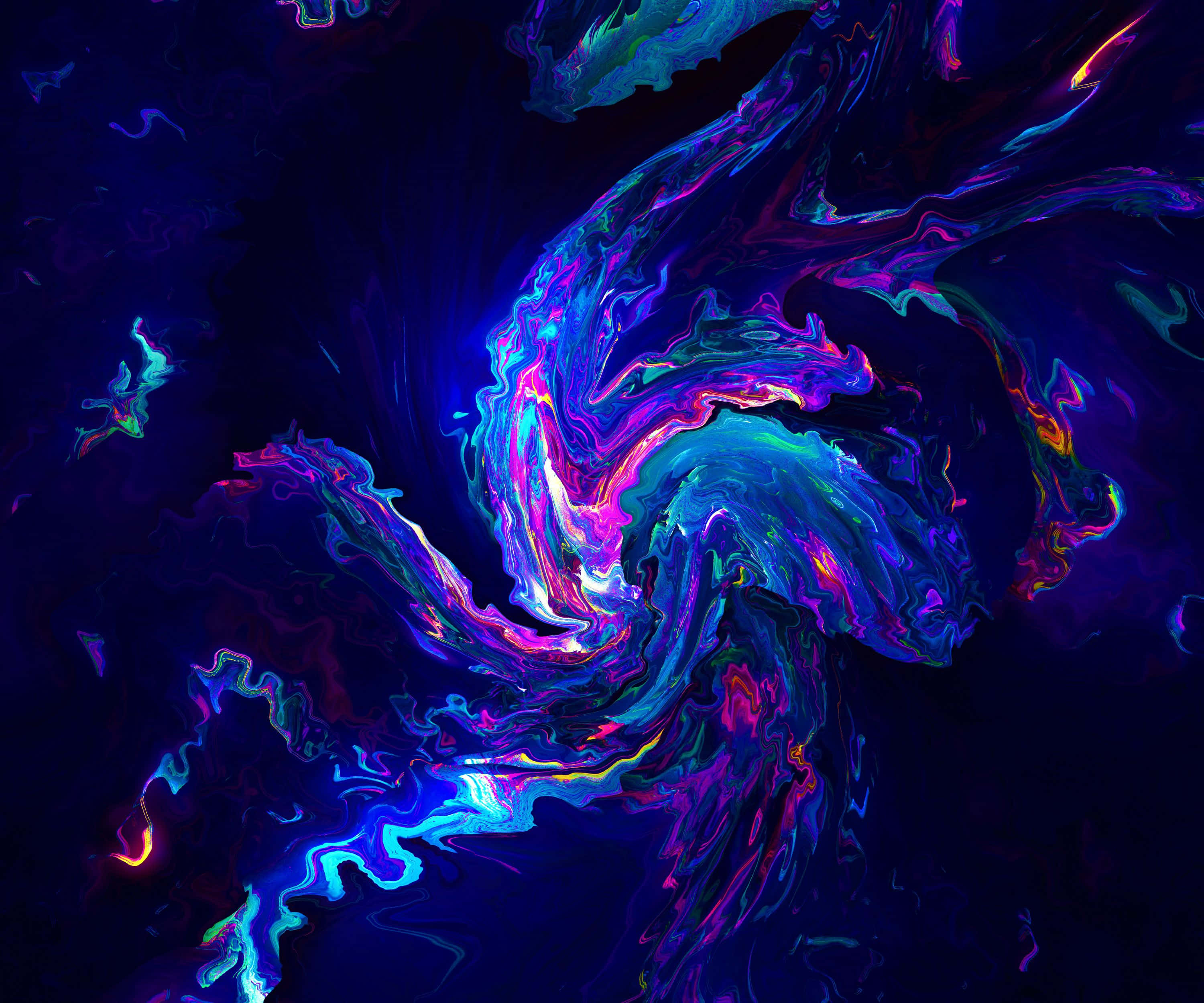 neon swirls, blue, purple, 2K Desktop Wallpaper