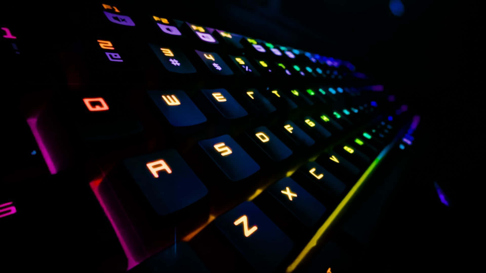 colorful gaming, gaming keyboard, vibrant rainbow backlighting, Full HD Desktop Wallpaper