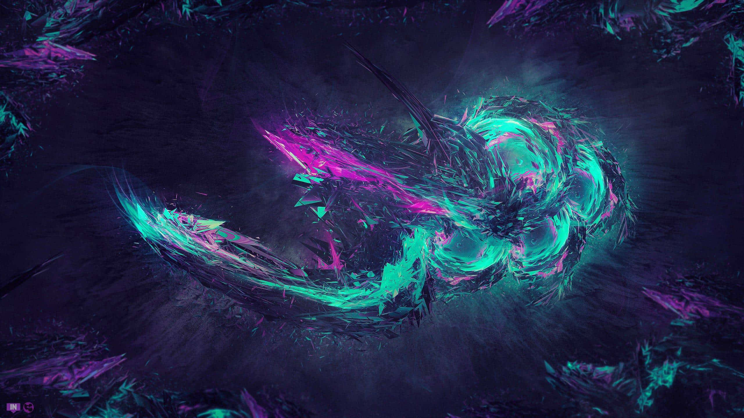 cosmic dragon, glowing teal, magenta energy, 2K Desktop Wallpaper