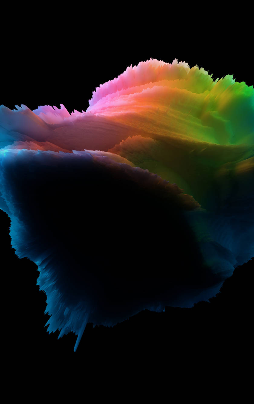 artistic colorful iPhone 5s, rainbow-colored abstract waves, stark black background, HD Phone Wallpaper