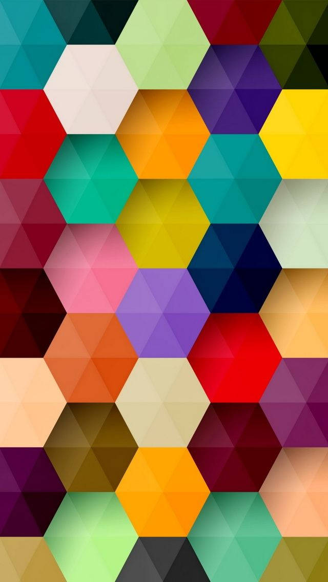 iPhone 5s, hexagon, vibrant, SD Phone Wallpaper