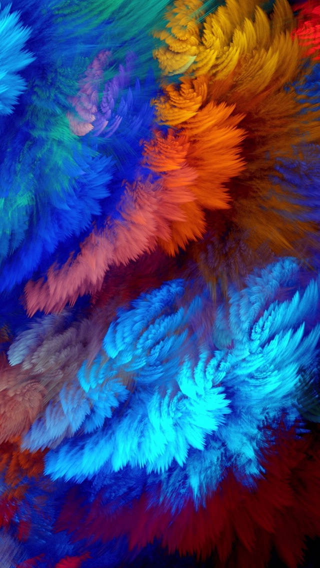 Colorful iPhone 5s, electric blues, oranges, SD Phone Wallpaper
