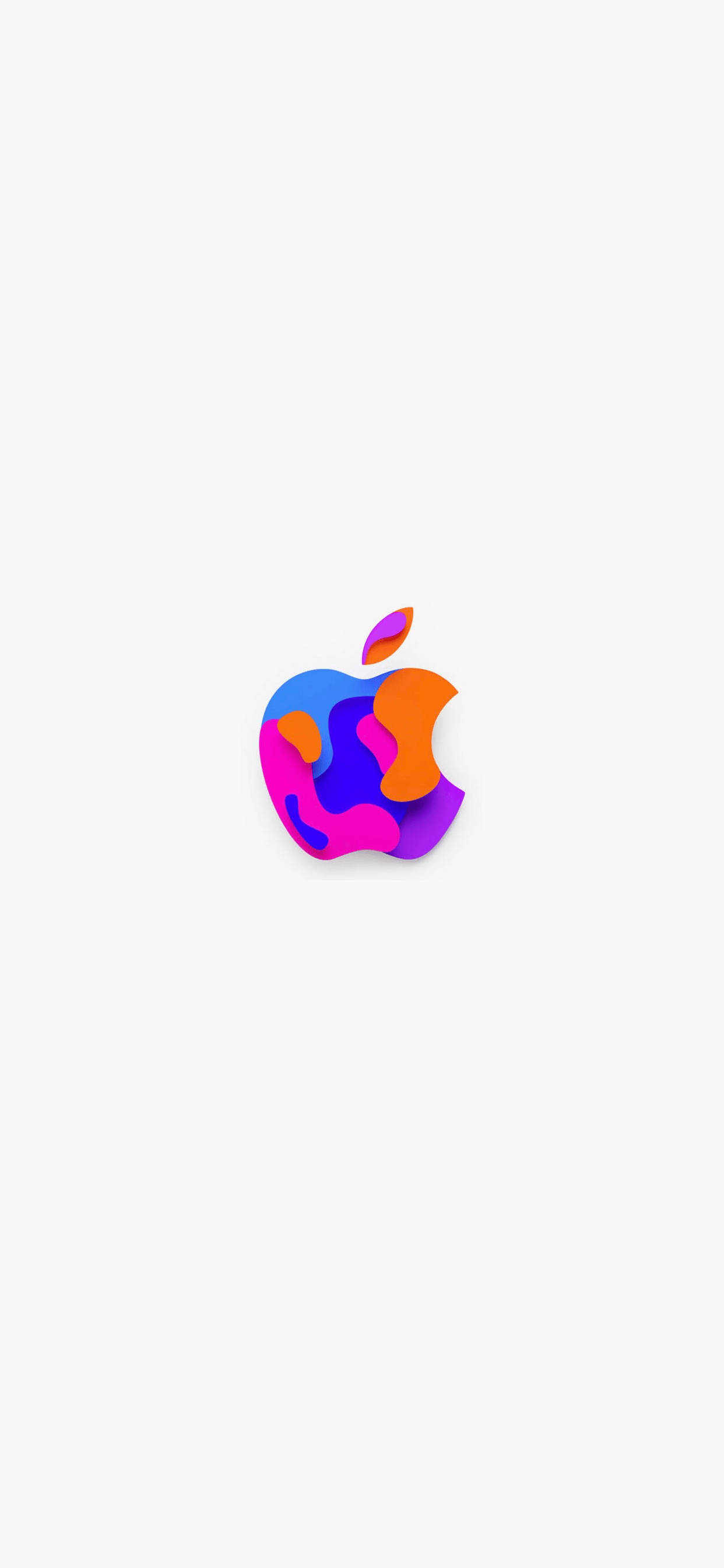 vibrant Apple logo, pink, blue, 2K Phone Wallpaper