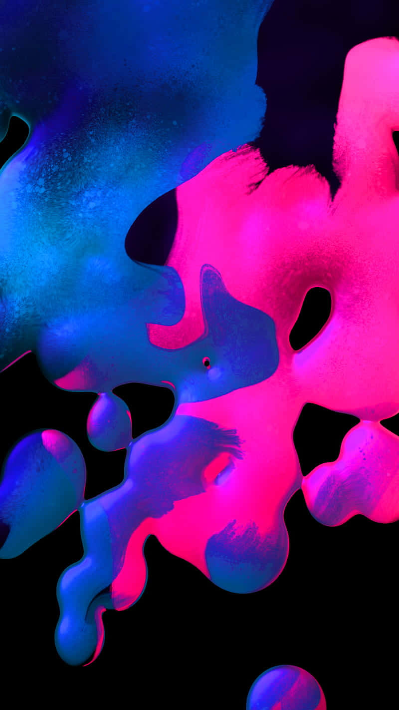 neon pink, electric blue, black background, HD Phone Wallpaper