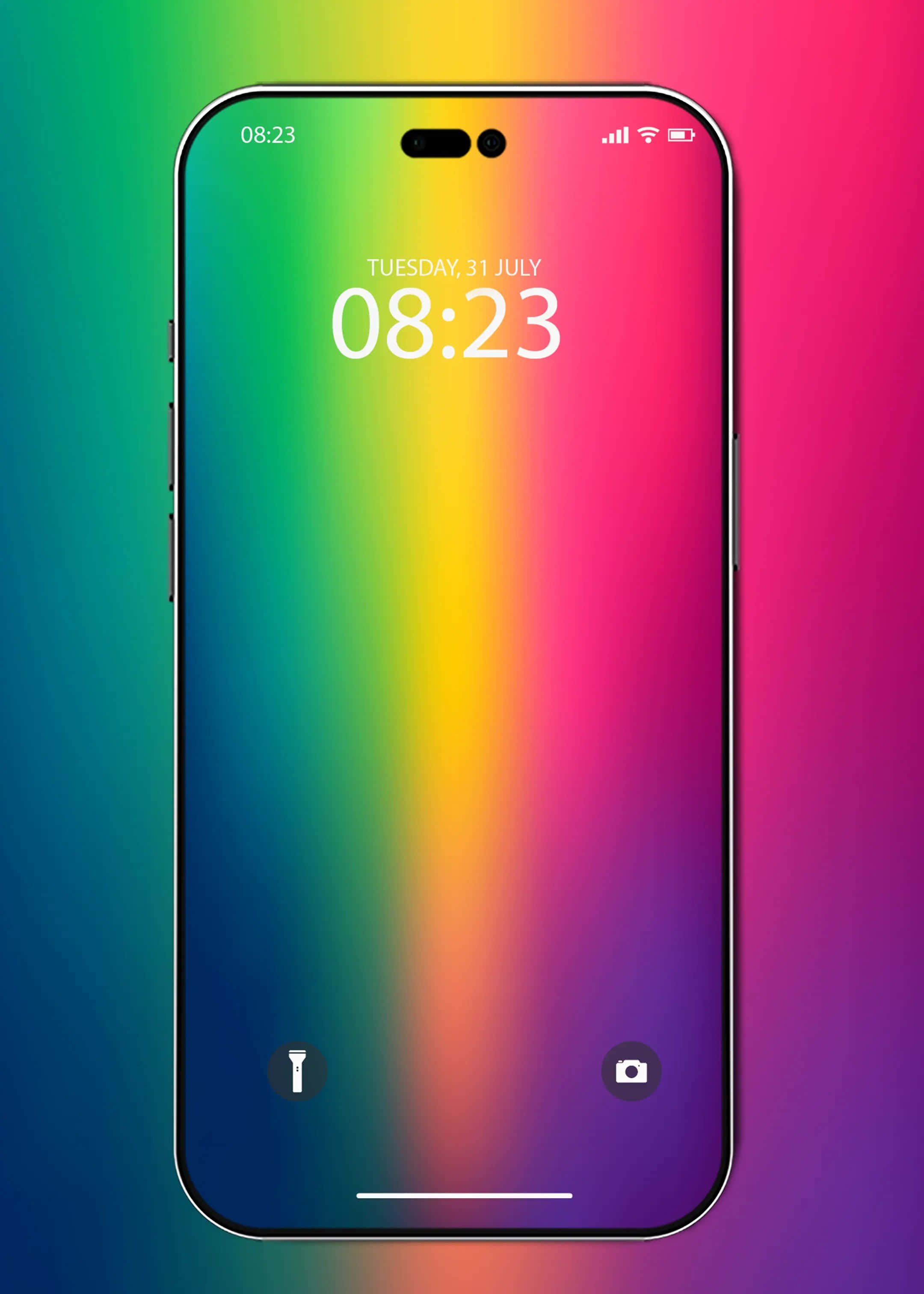 Colorful Oled, rainbow gradient, lock screen, 2K Phone Wallpaper