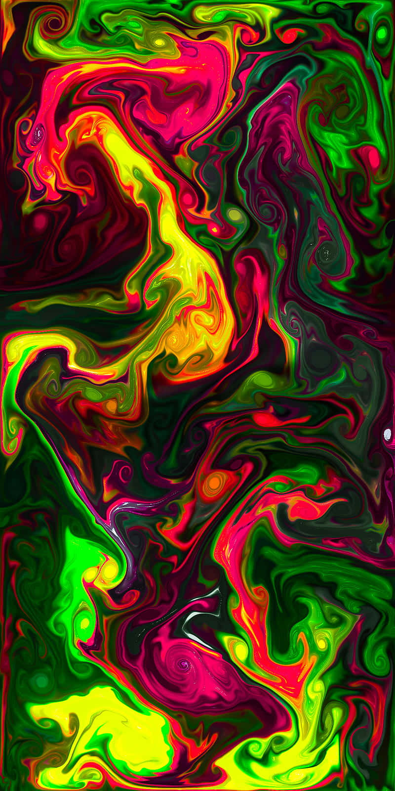 neon swirls, green, pink, HD Phone Wallpaper