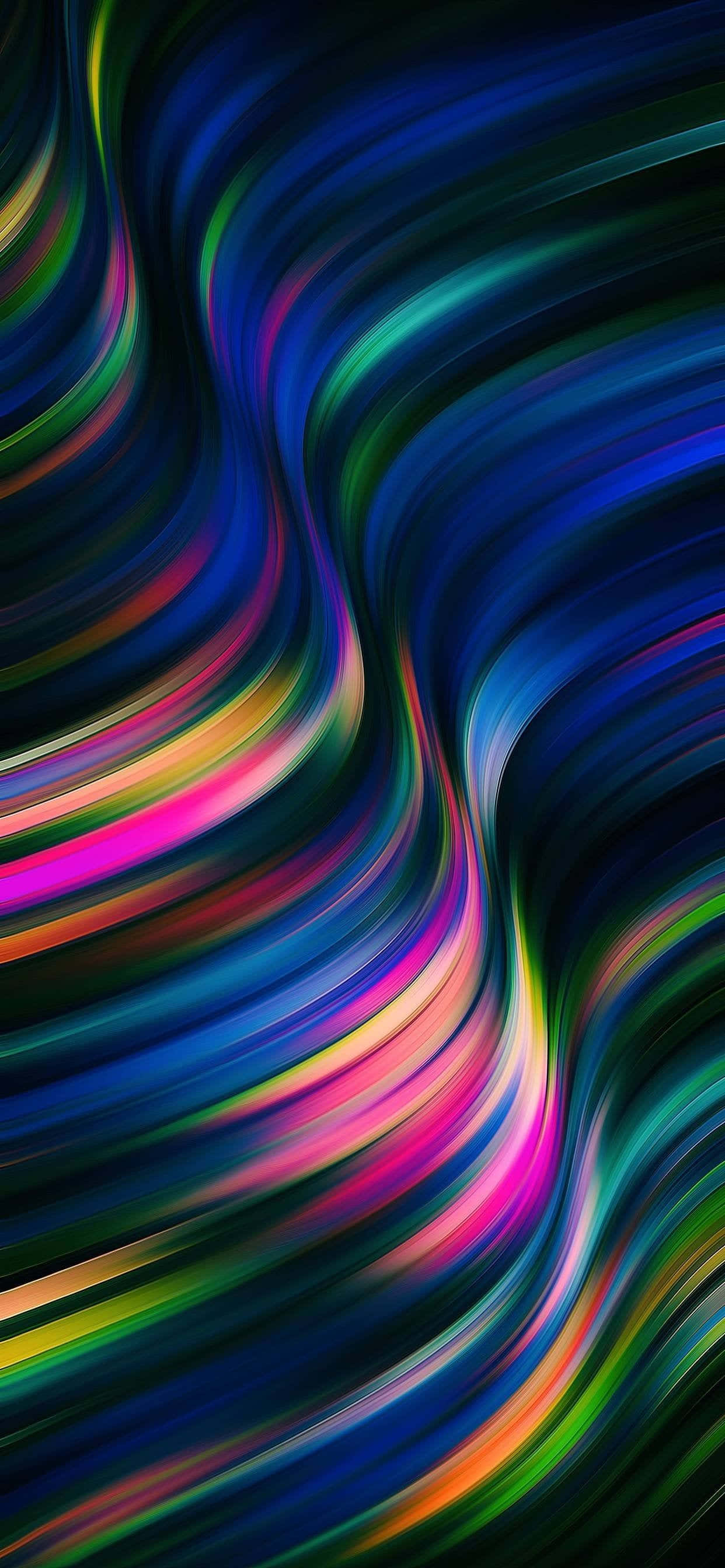 Colorful OLED, neon streaks, dark background, 2K Phone Wallpaper