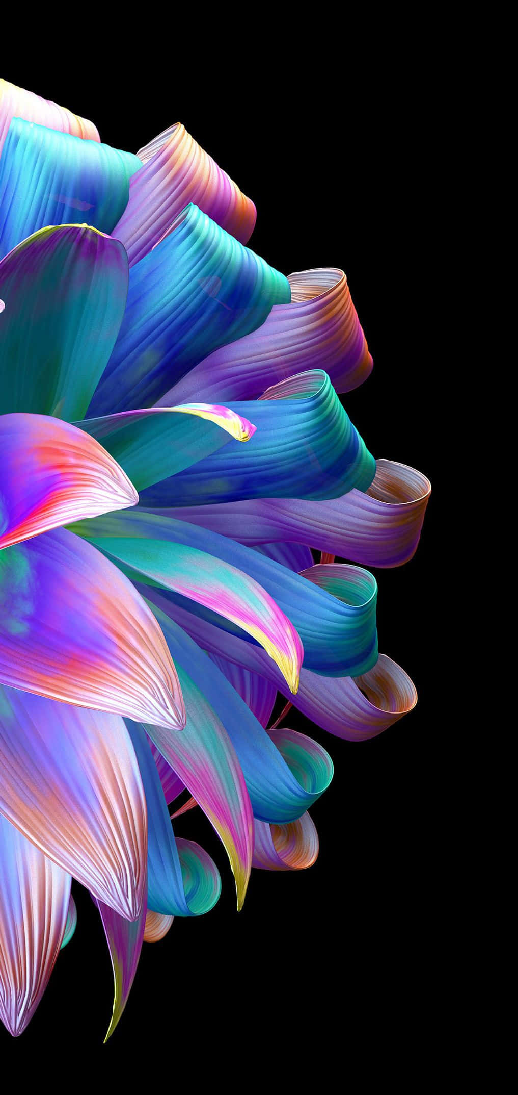 Colorful Oled, iridescent ribbons, abstract burst, Full HD Phone Wallpaper