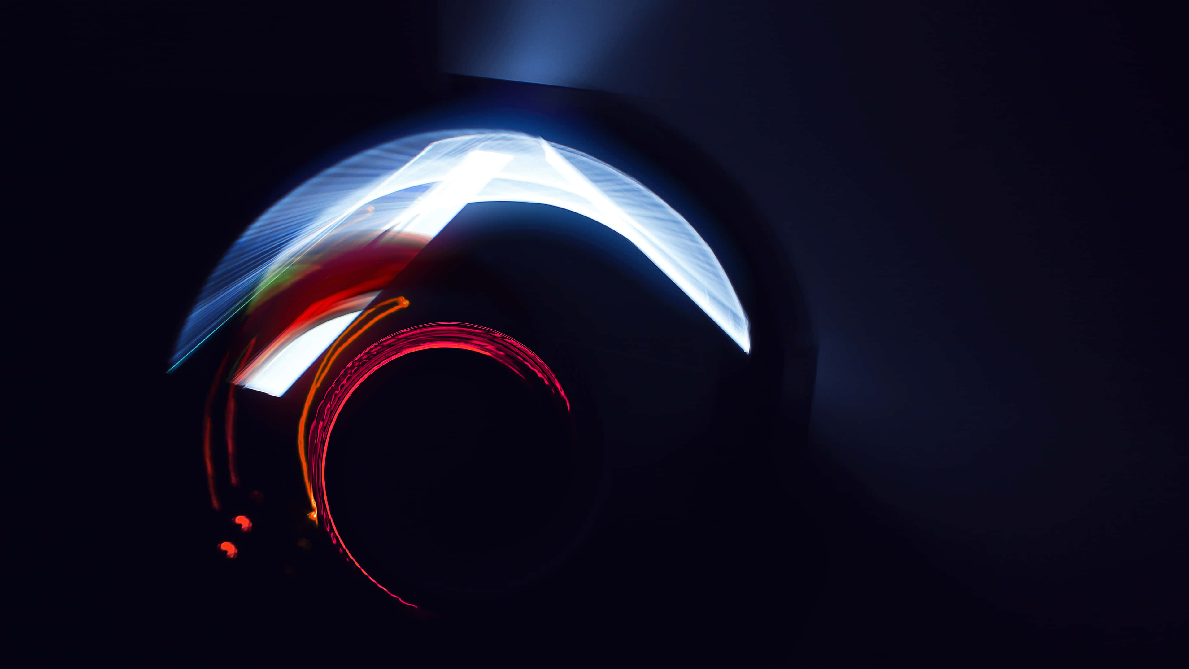 Colorful Oled, vivid blue, red streak, 4K Desktop Wallpaper