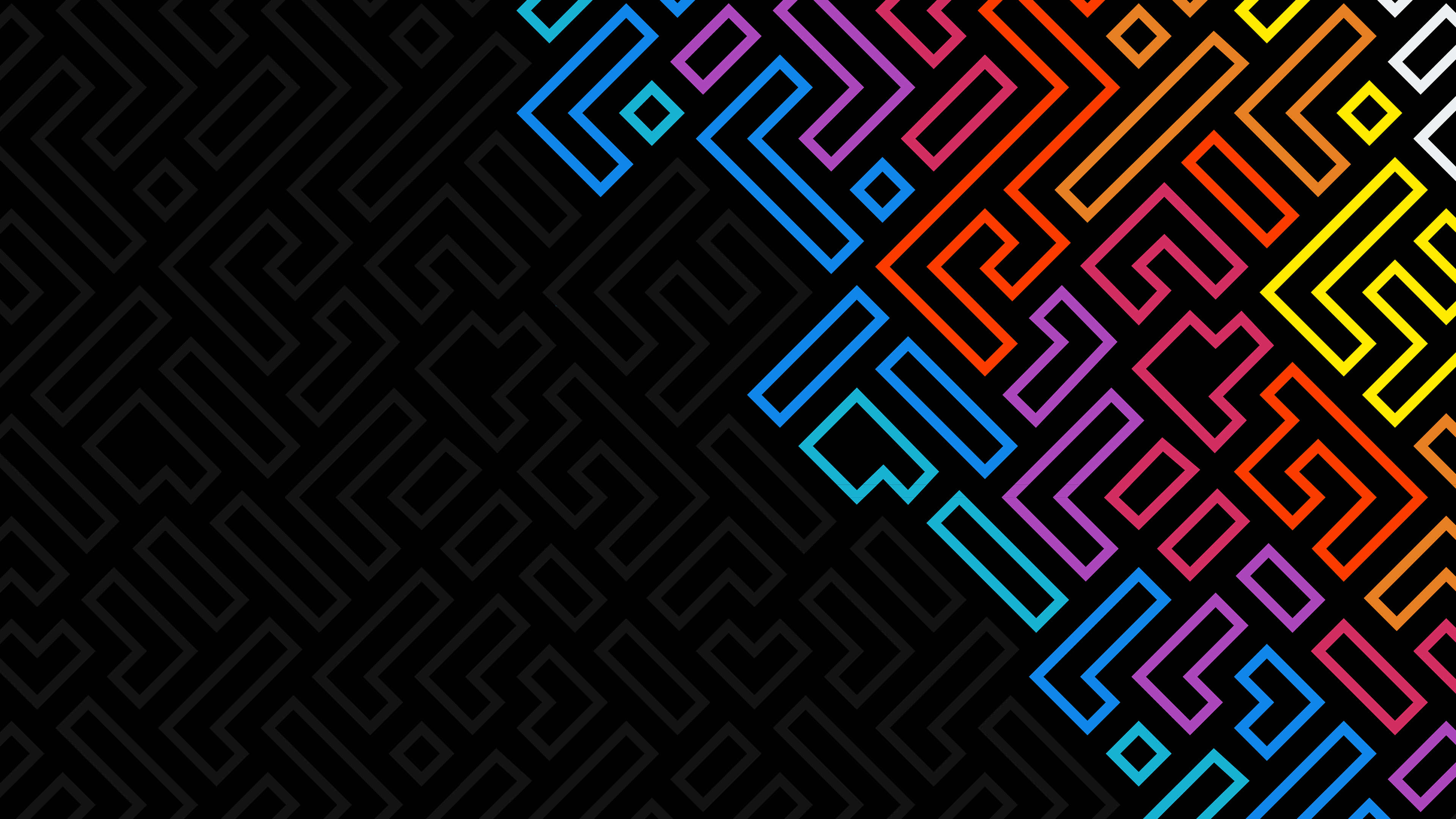 colorful pattern, geometric shapes, rainbow hues, 4K Desktop Wallpaper