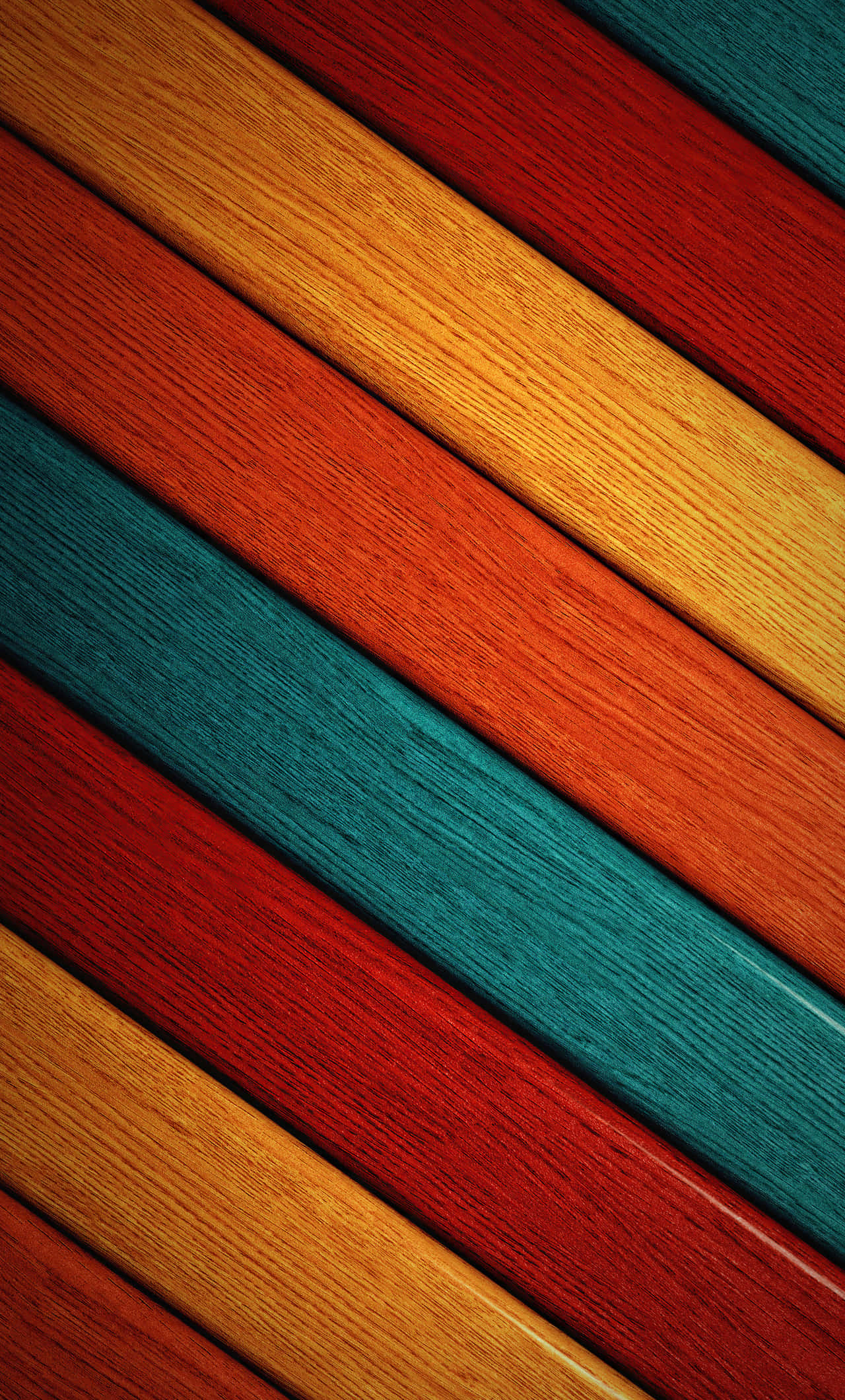 colorful pattern, diagonal wooden planks, warm reds oranges yellows, Full HD Phone Wallpaper