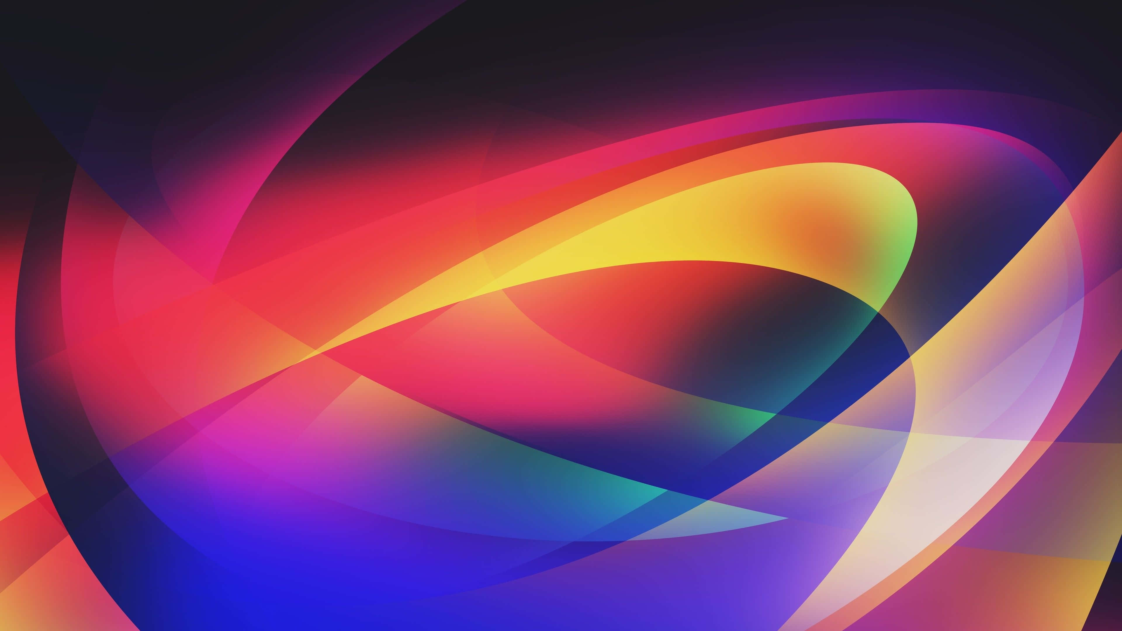 Colorful Light Rays Abstract Desktop, rainbow hues, dark gradient background, 4K Desktop Wallpaper