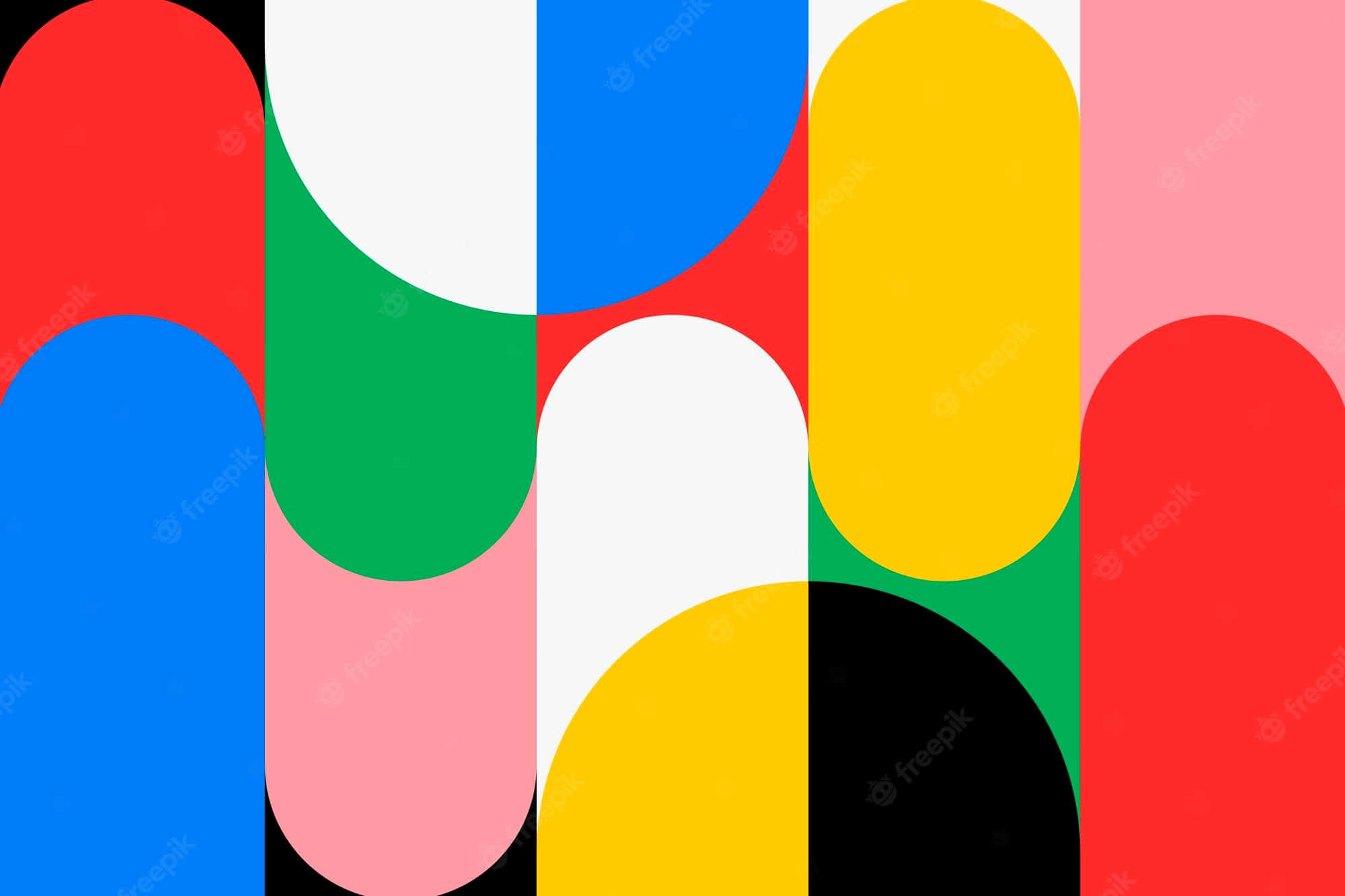 colorful pattern, abstract colorful circles background, bold overlapping rounded rectangles, Full HD Desktop Wallpaper