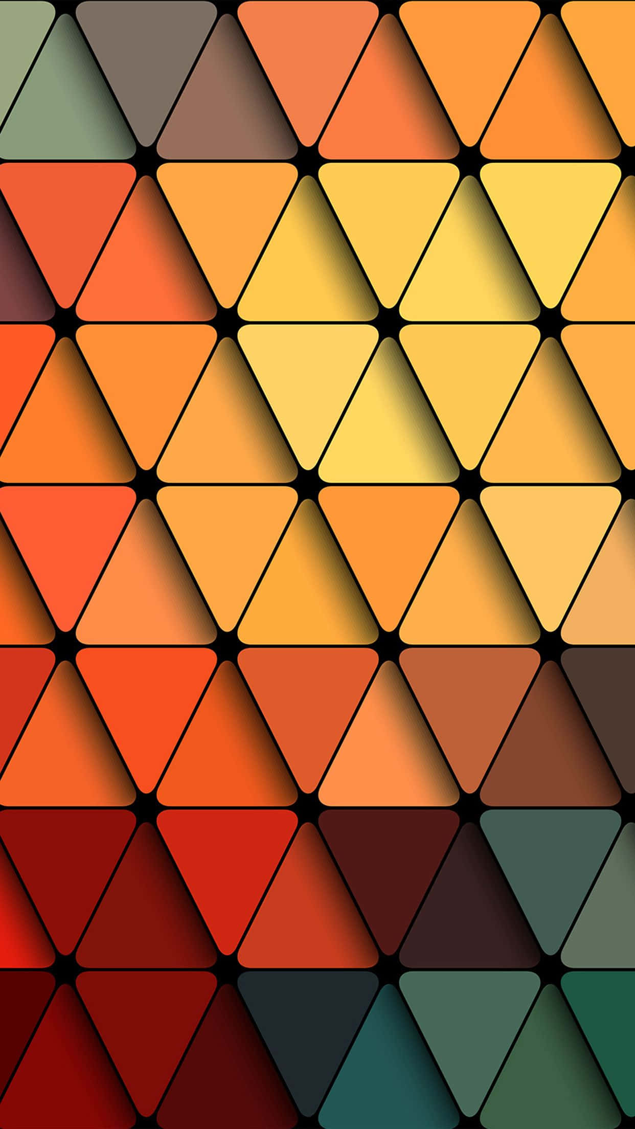 colorful pattern, geometric pattern, triangles, Full HD Phone Wallpaper