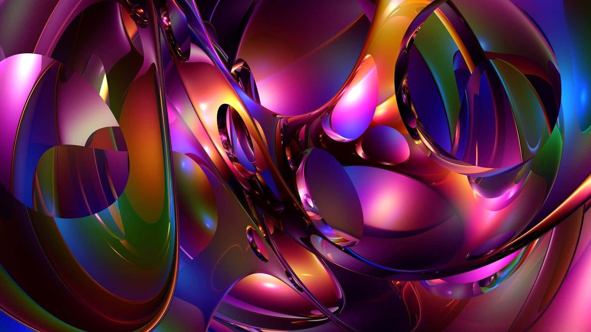 Colorful Moving Fractal Abstract Desktop, neon pinks, neon purples, Full HD Desktop Wallpaper