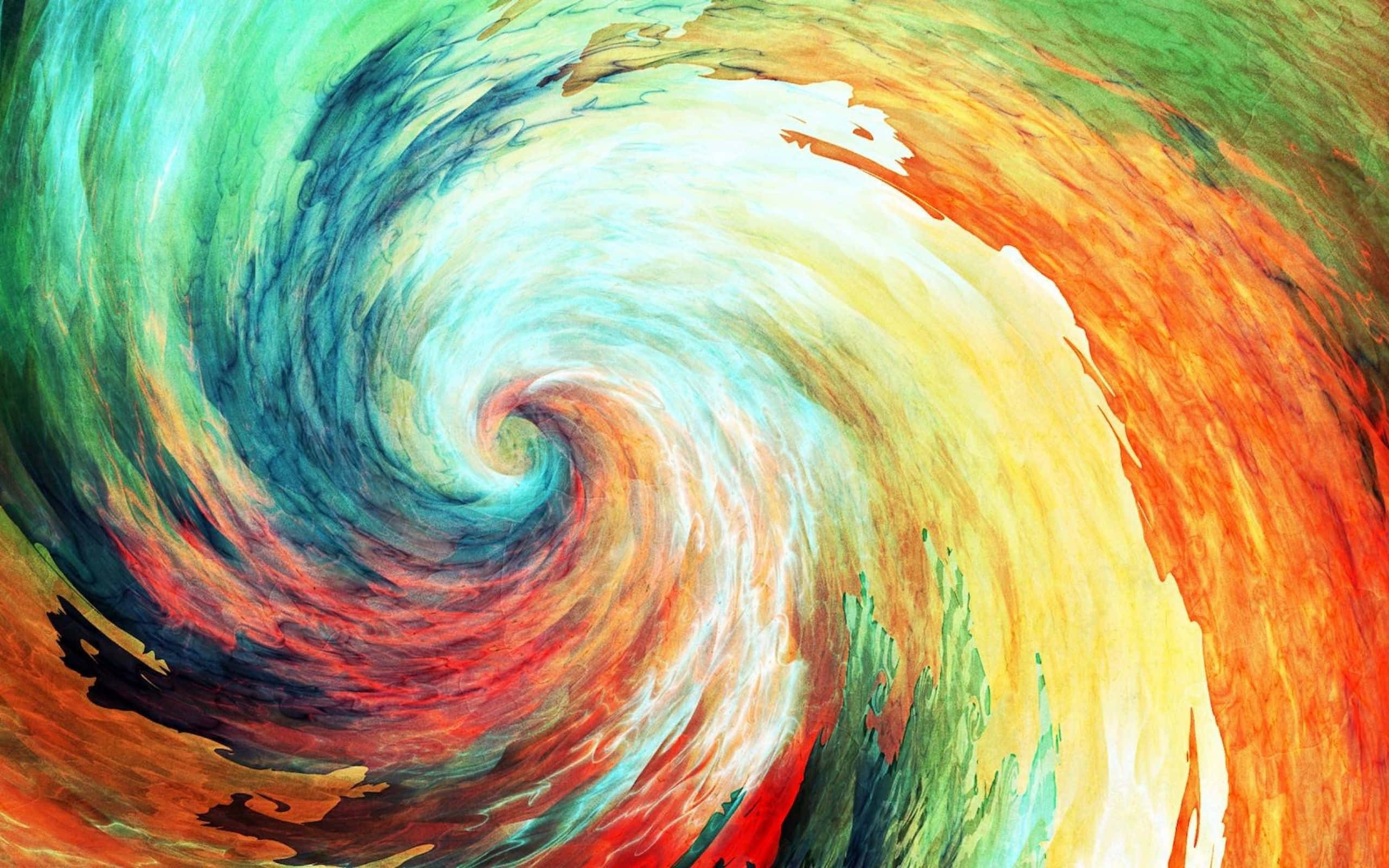 colorful abstract art, swirl pattern, teal, 2K Desktop Wallpaper