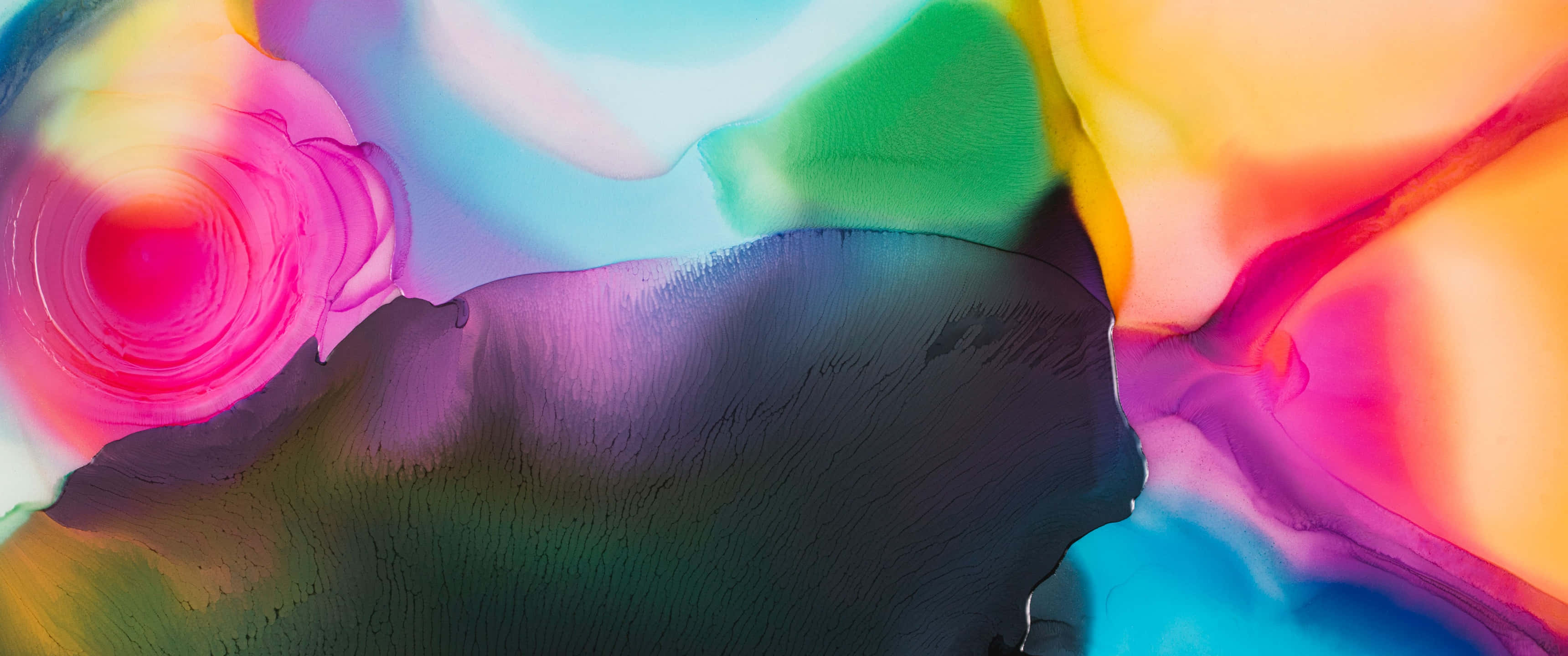 colorful abstract art, watercolor paint, vibrant swirling colors, 2K Desktop Wallpaper