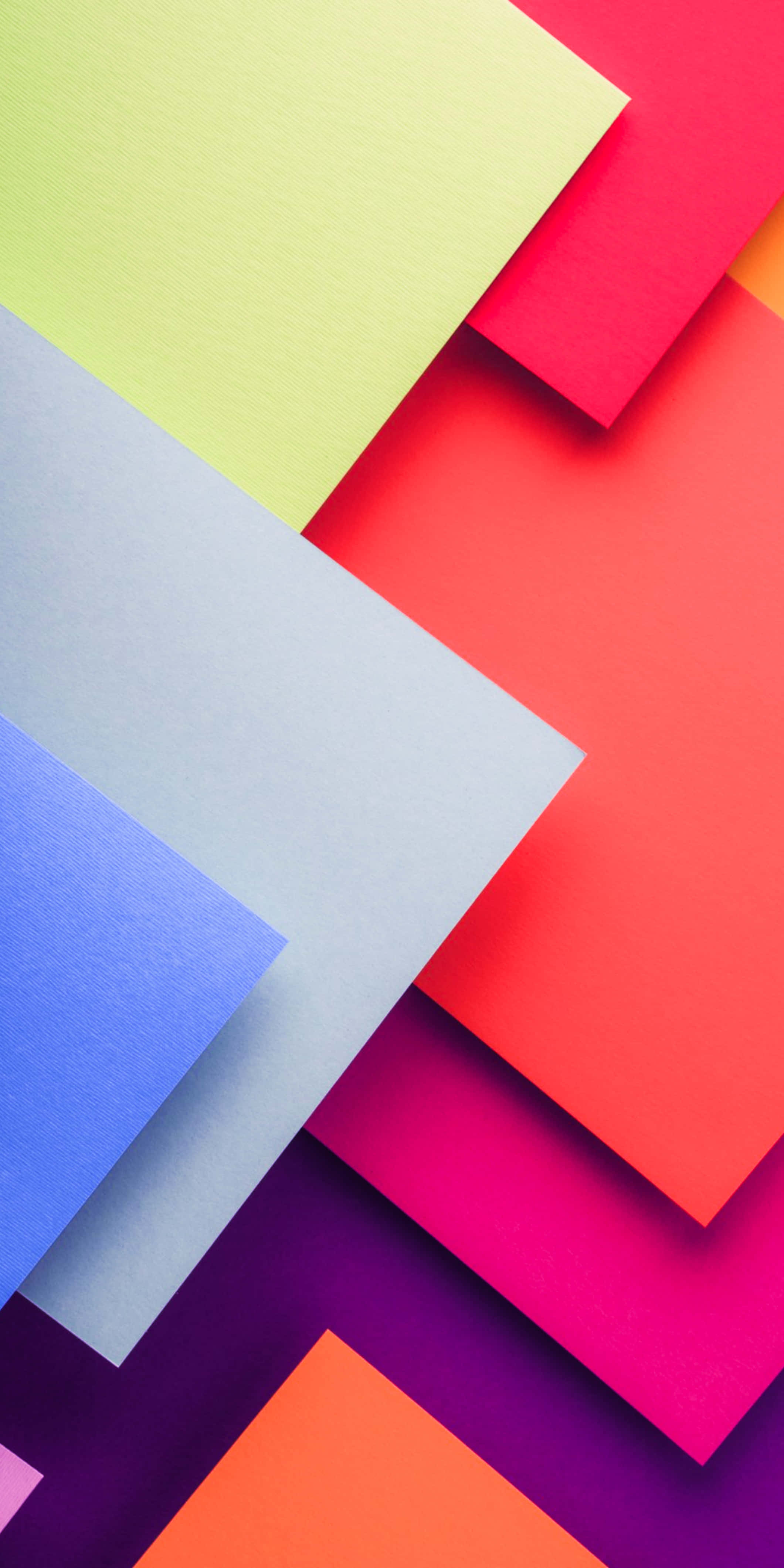 colorful pattern, geometric paper squares, bold colors, 4K Phone Wallpaper
