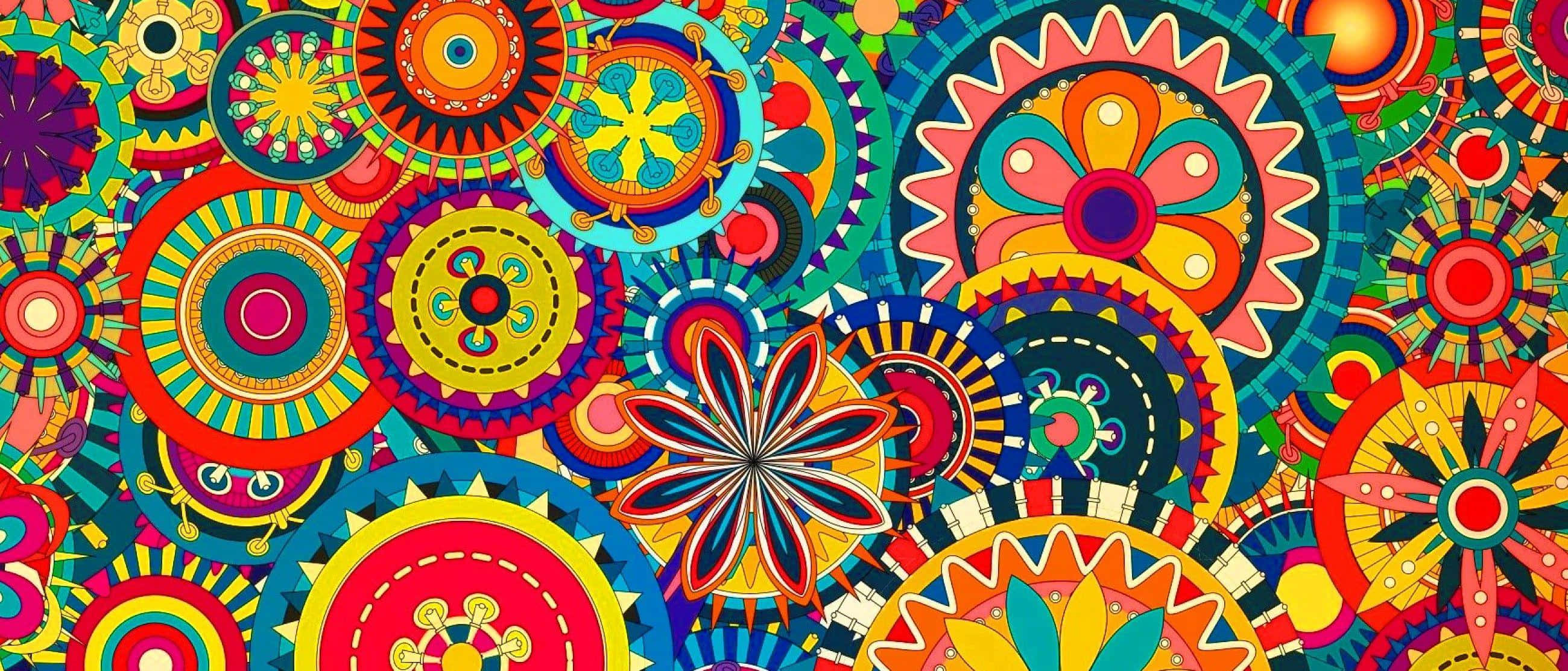 Colorful Pattern, geometric patterns, mandala-like designs, 2K Desktop Wallpaper