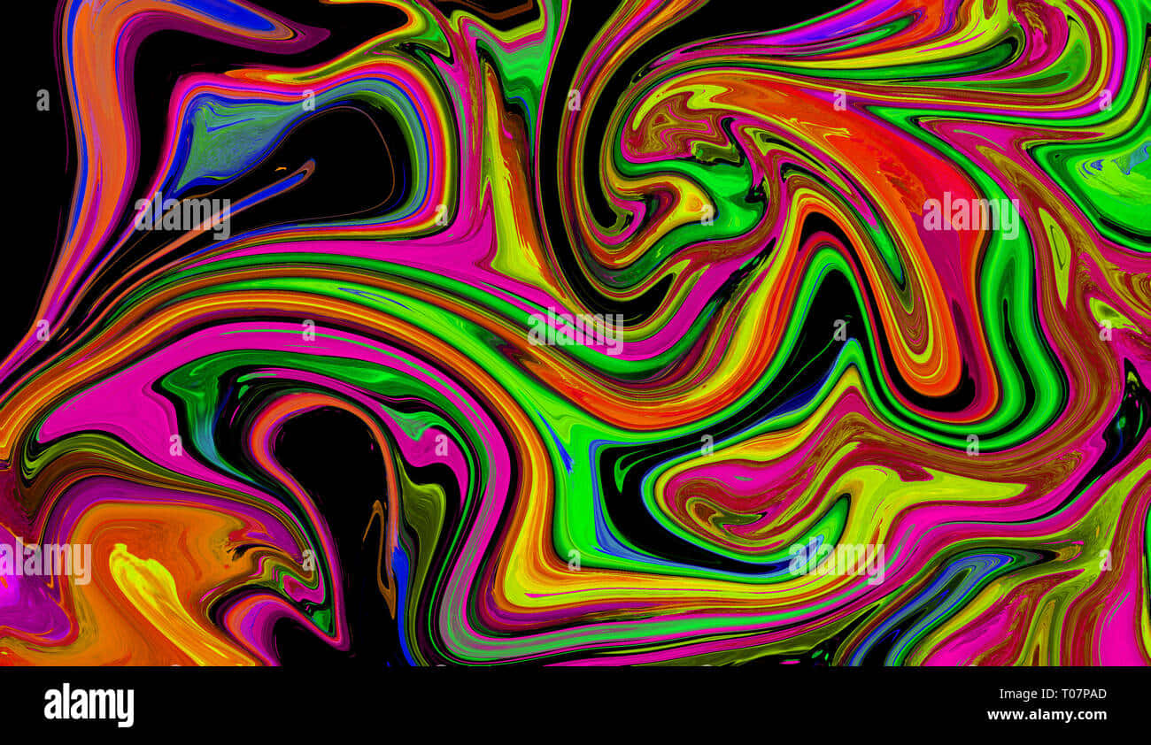 colorful pattern, neon colors, stark black background, HD Desktop Wallpaper