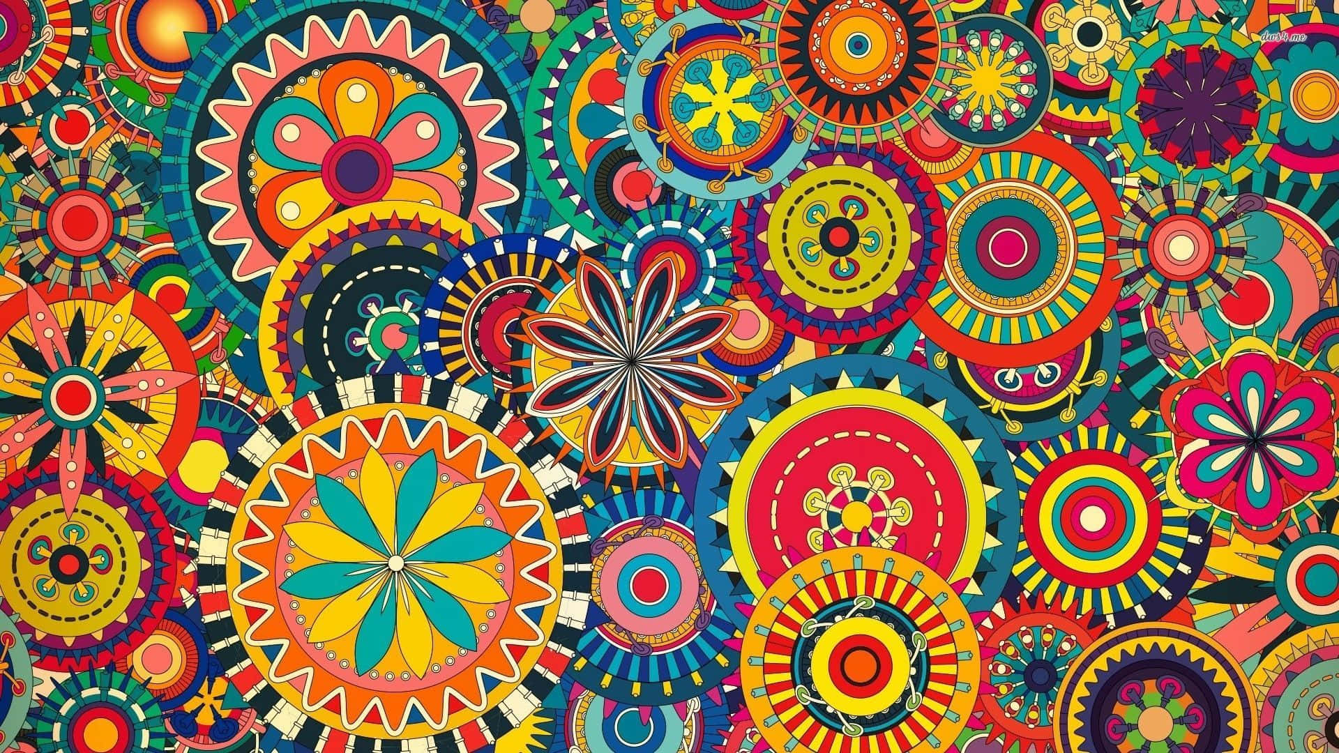 Colorful Pattern, mandala patterns, bold colors, Full HD Desktop Wallpaper