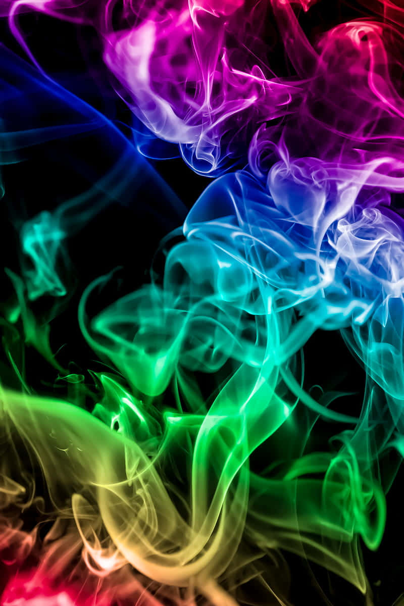colorful smoke, neon smoke, purple blue green red, SD Phone Wallpaper