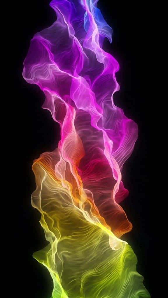 Colorful Smoke, rainbow-colored, smoke-like tendrils, SD Phone Wallpaper