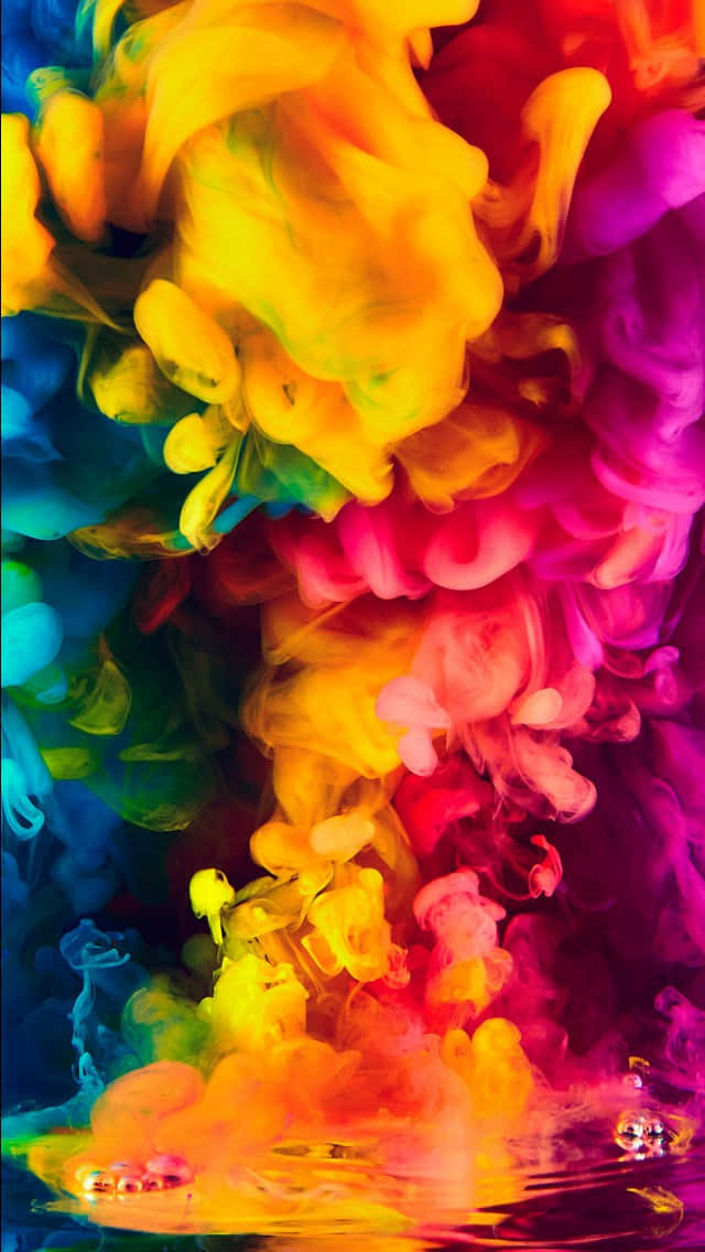 Colorful Smoke, neon inks, swirling clouds, SD Phone Wallpaper