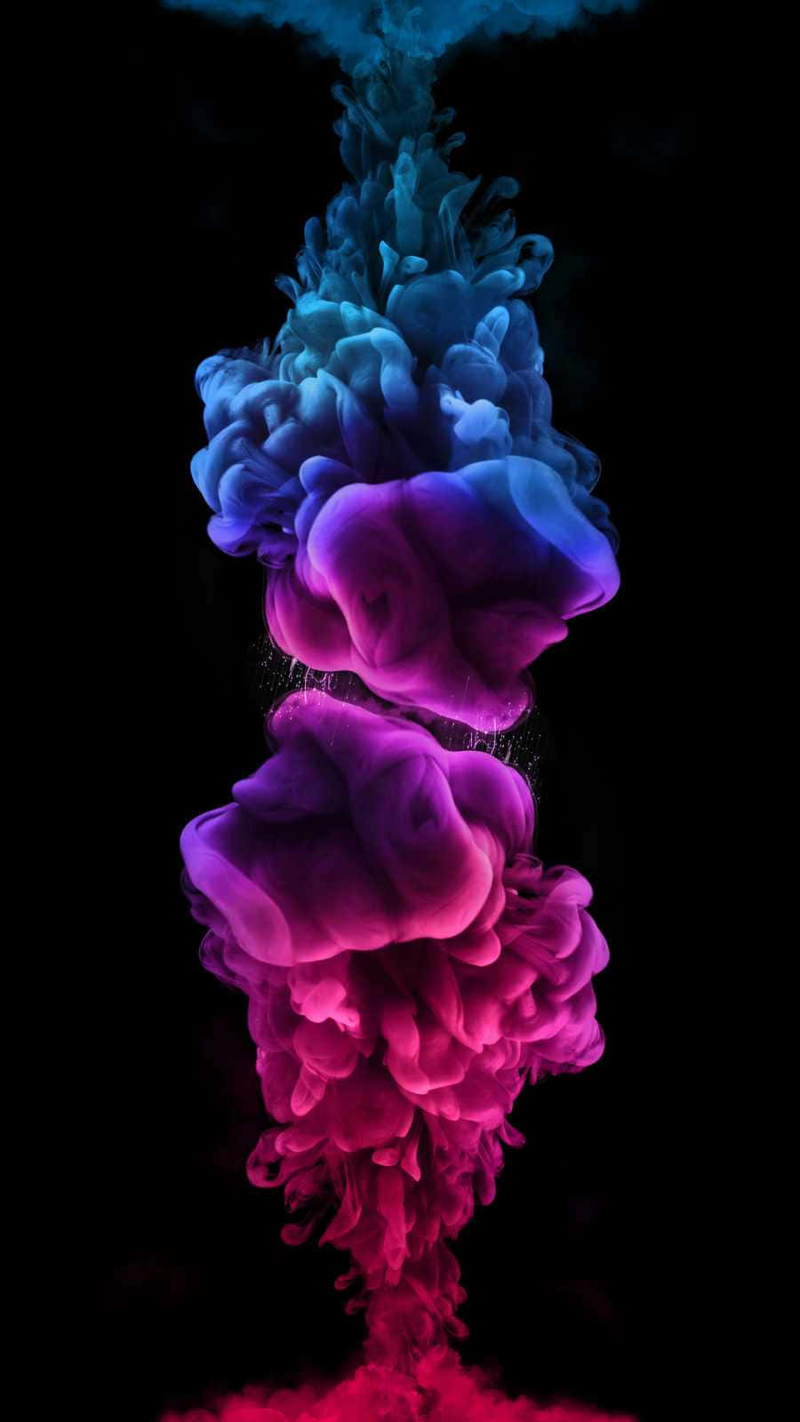 vibrant blue, magenta ink, pure black background, HD Phone Wallpaper