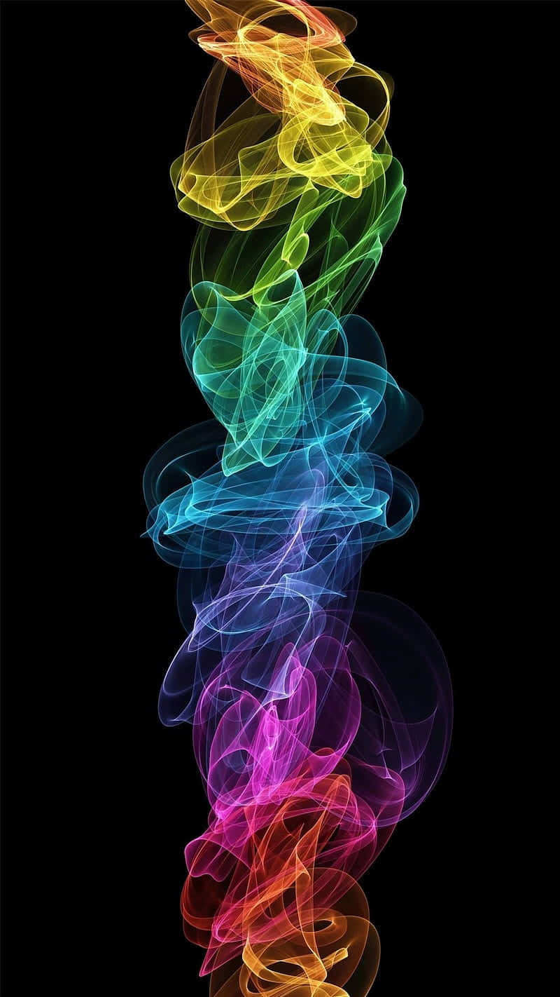 rainbow smoke, black background, vibrant, HD Phone Wallpaper